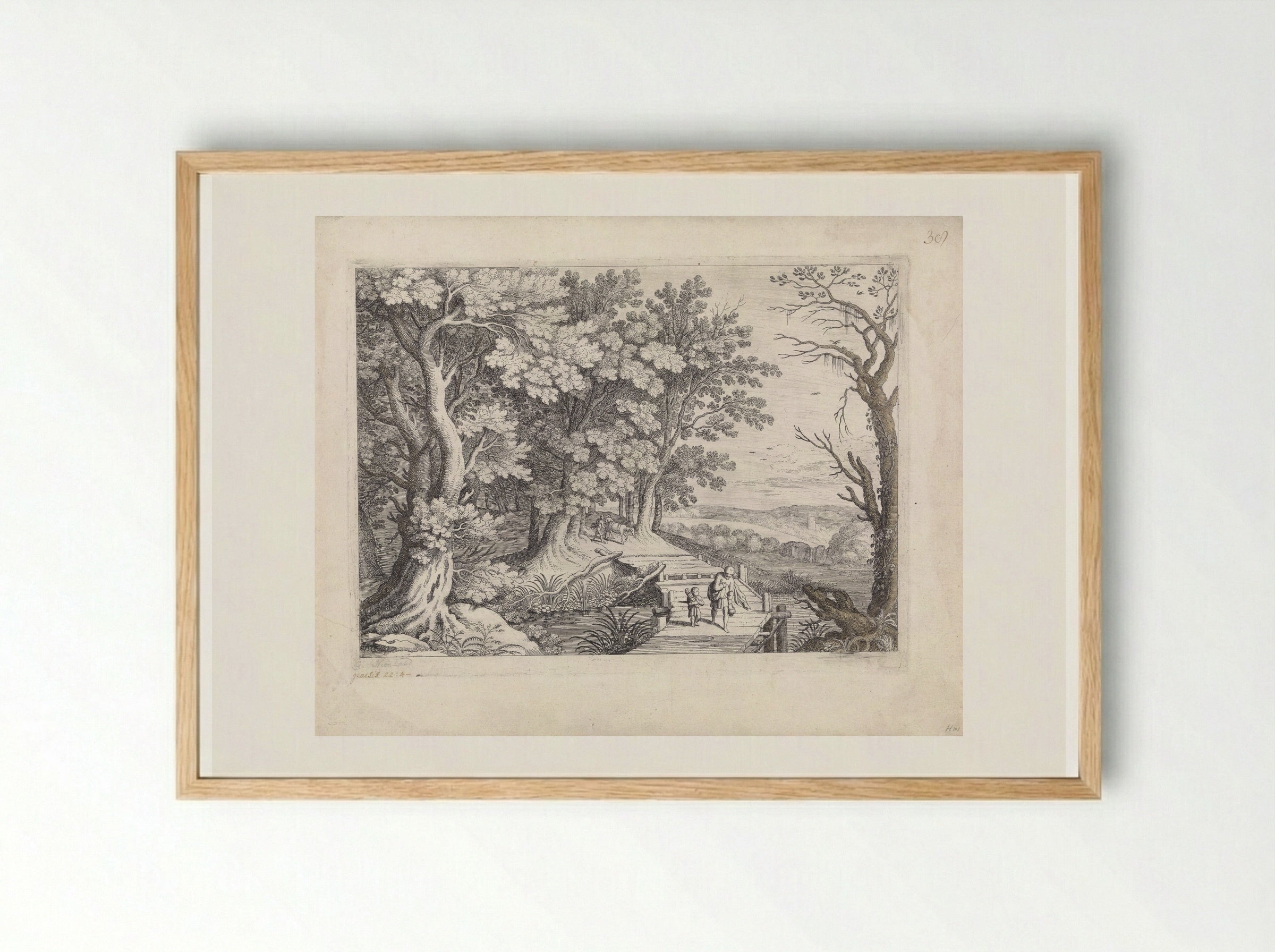 Landschap met Abraham en Isaak - Guilliam van Nieulandt (II) - Framed Print Wood