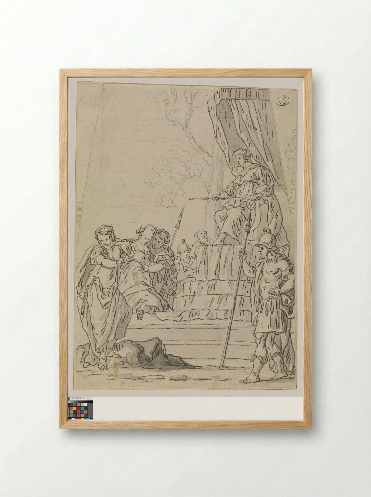 Landschap met Apollo en Marsyas - Richard van Orley - Framed Print Wood