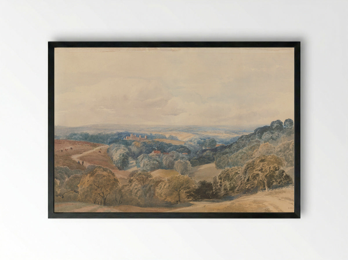 Landschap met Crieff Castle - Henry Jutsum - Framed Print Black