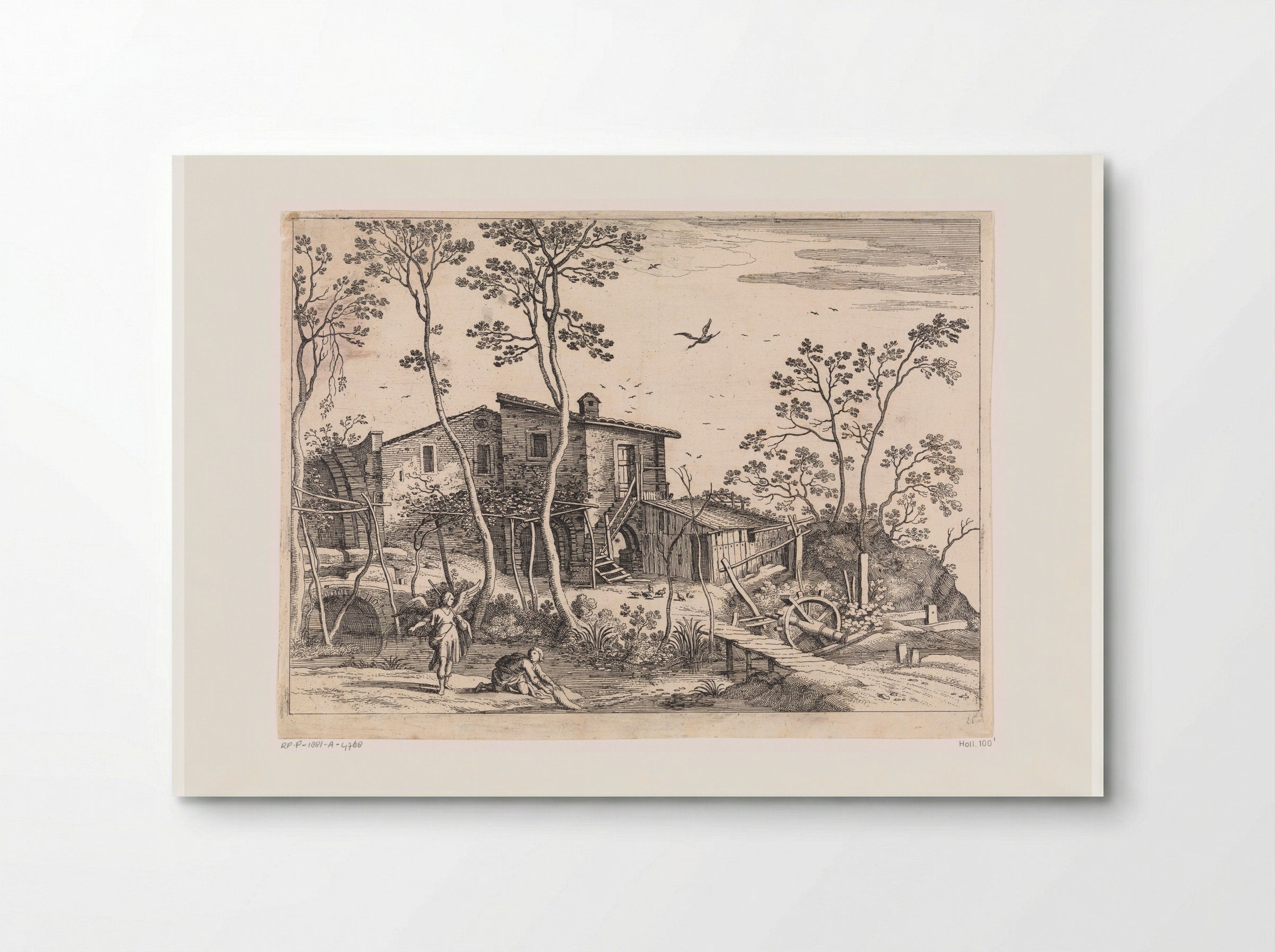 Landschap met Tobias en de engel - Guilliam van Nieulandt (II) - Poster