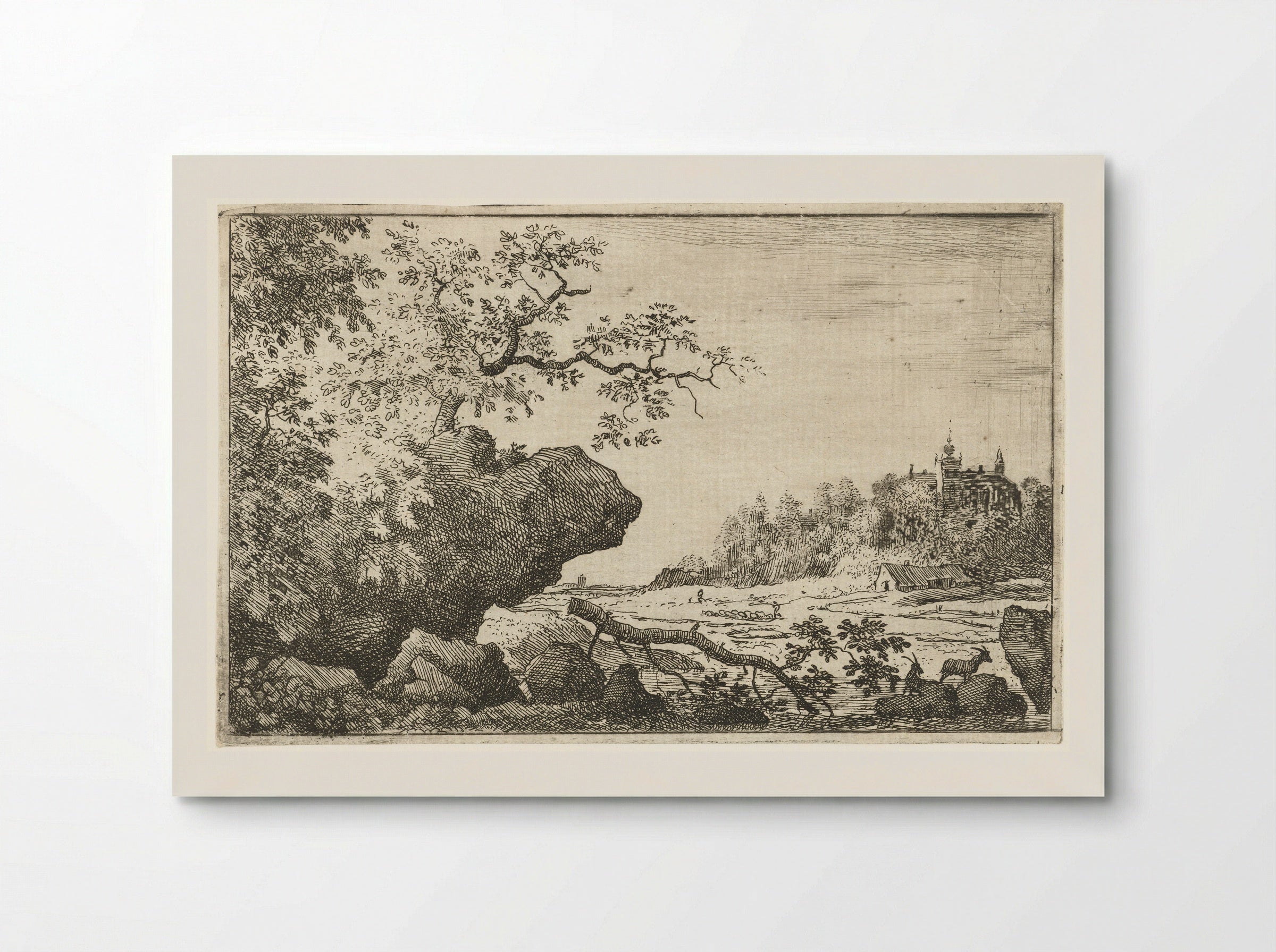 Landschap met afgevallen boomtak - Allaert van Everdingen - Poster