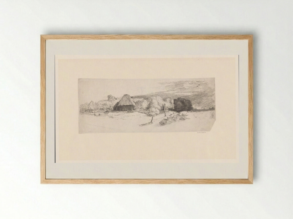 Landschap met boerderij en Het Huis met het Torentje - John Smith of Chichester - Framed Print Wood
