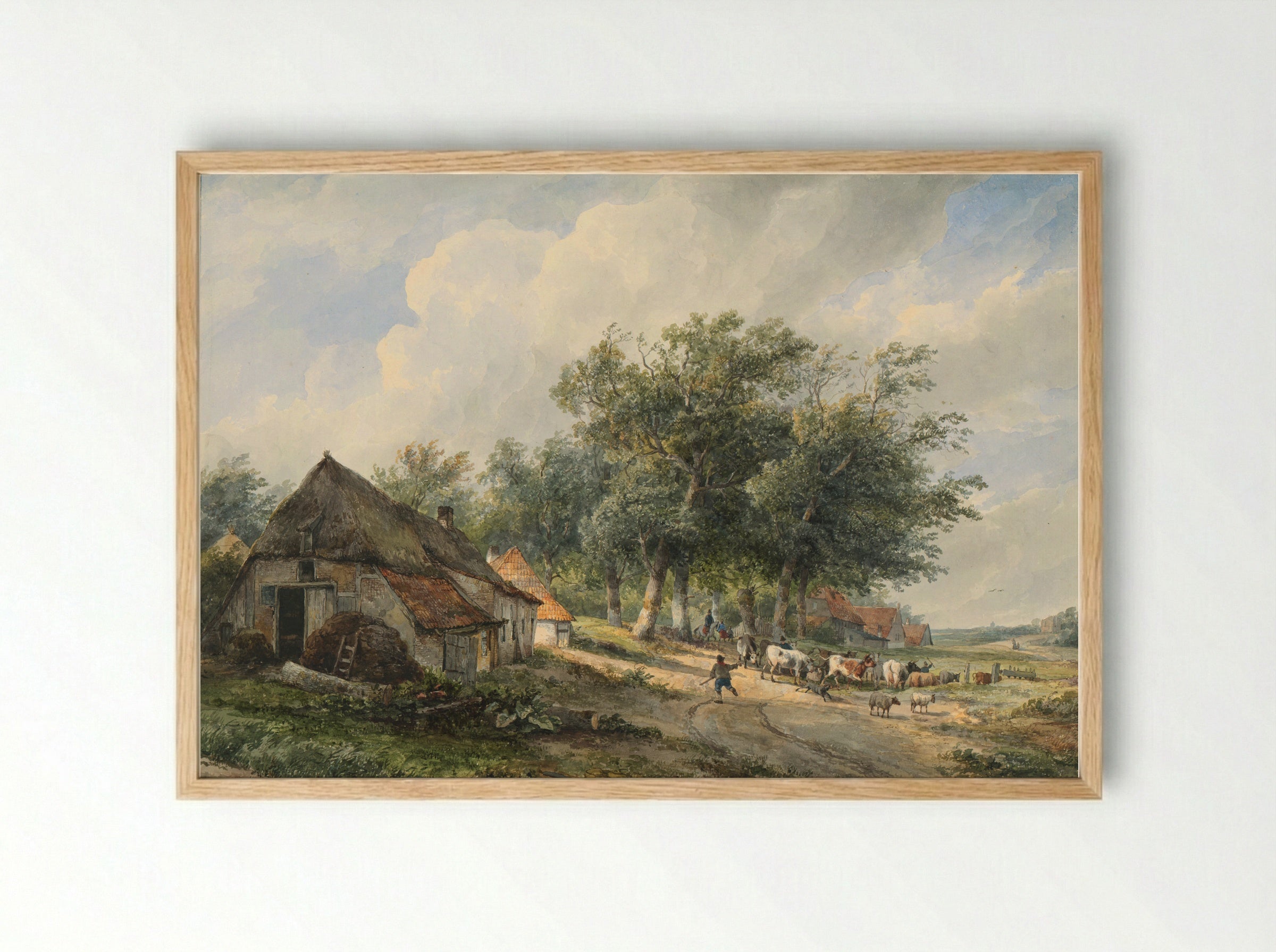 Landschap met boerderijen en vee - Wijnand Nuijen - Framed Print Wood