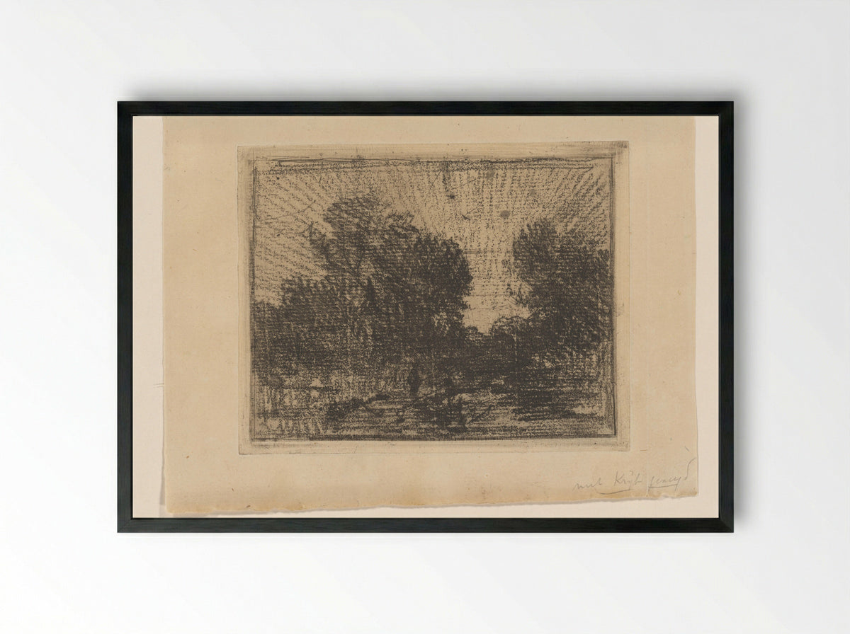 Landschap met bomen - Philip Zilcken - Framed Print Black