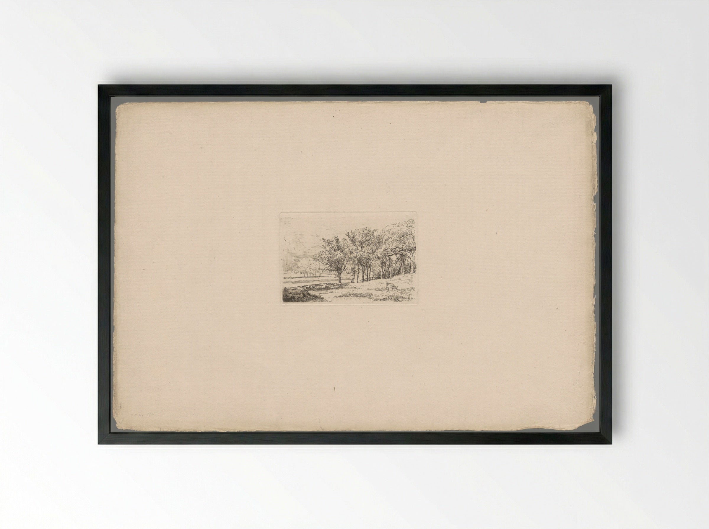Landschap met bomen - Andrew Geddes - Framed Print Black