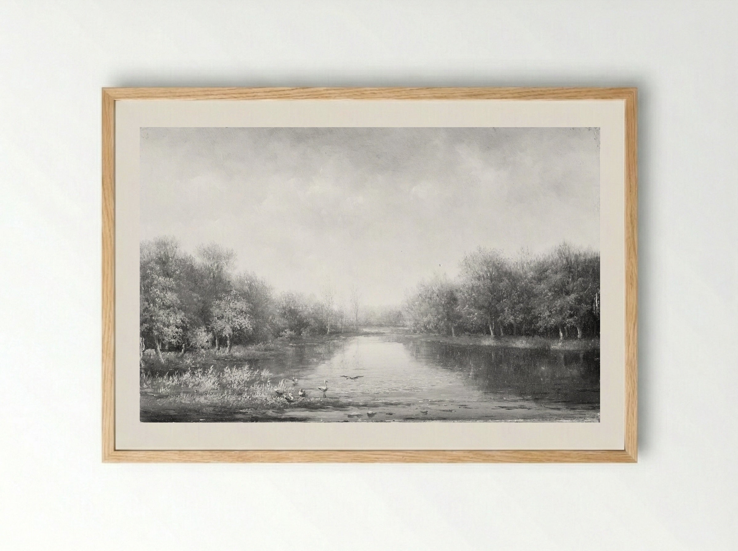 Landschap met bomen - Johannes Warnardus Bilders - Framed Print Wood