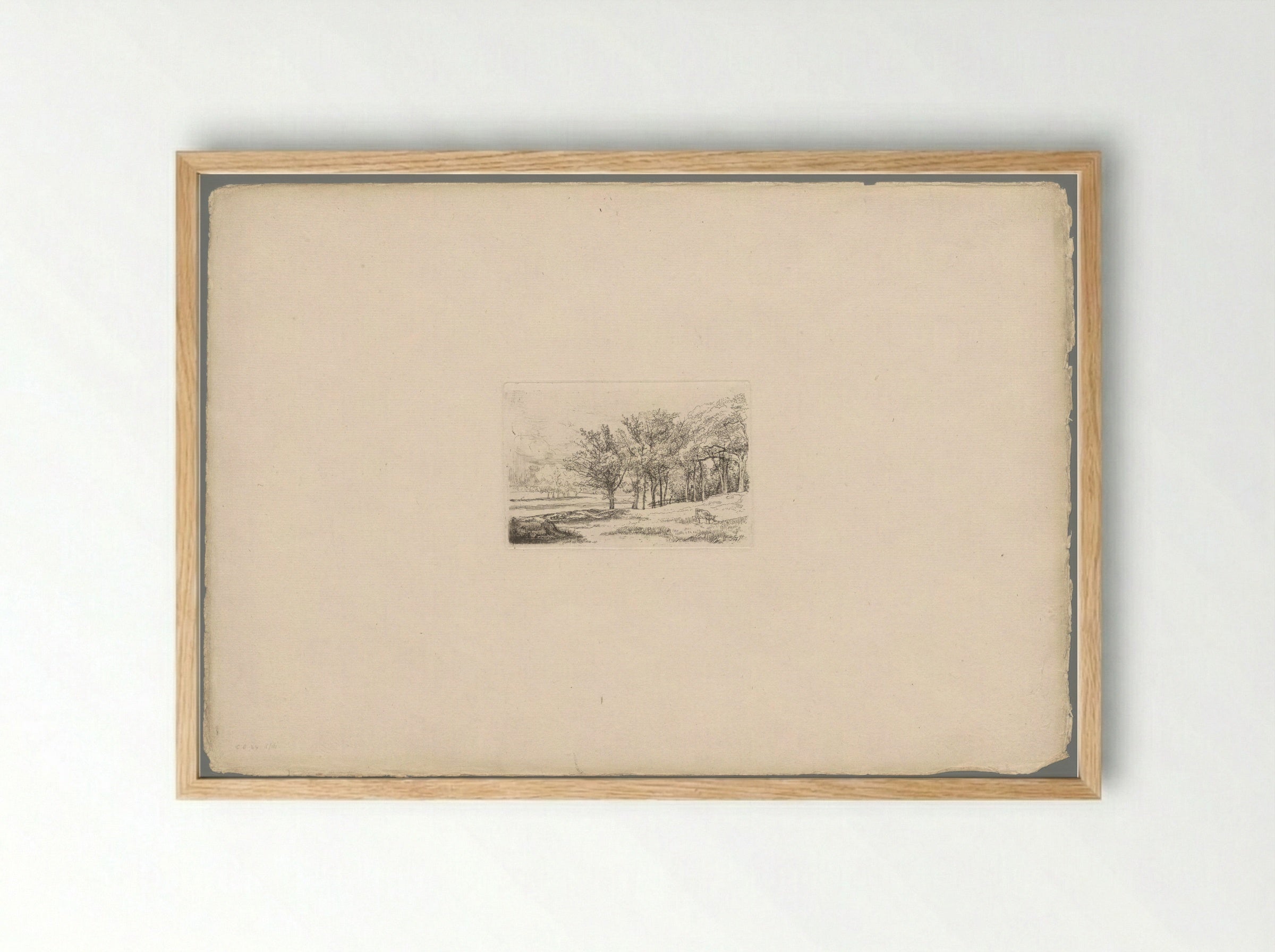 Landschap met bomen - Andrew Geddes - Framed Print Wood