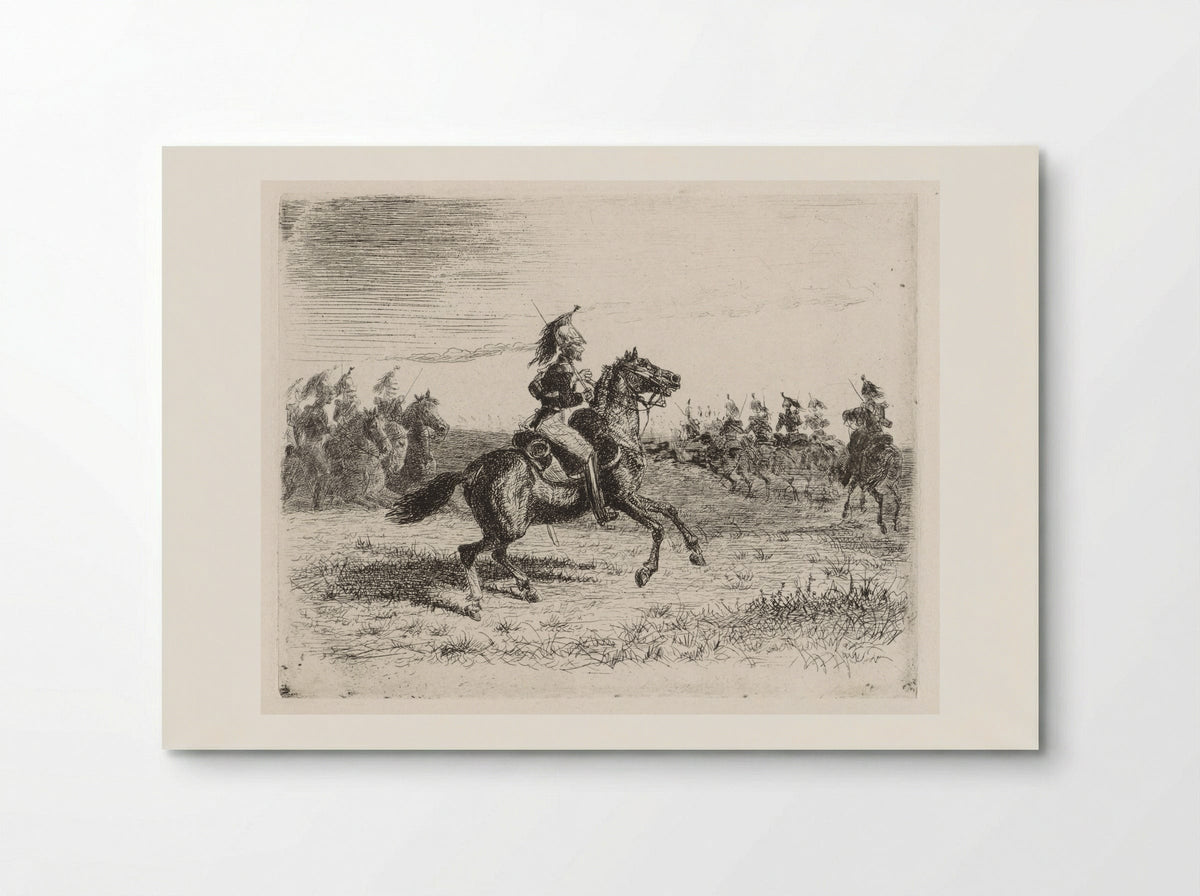 Landschap met cavaleristen - Cornelis Albertus Johannes Schermer - Poster