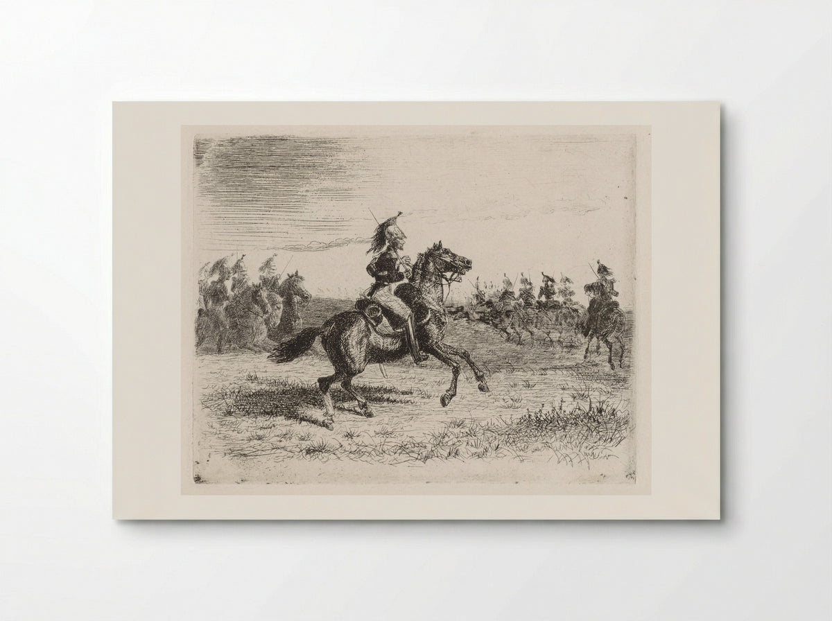 Landschap met cavaleristen - Cornelis Albertus Johannes Schermer - Poster