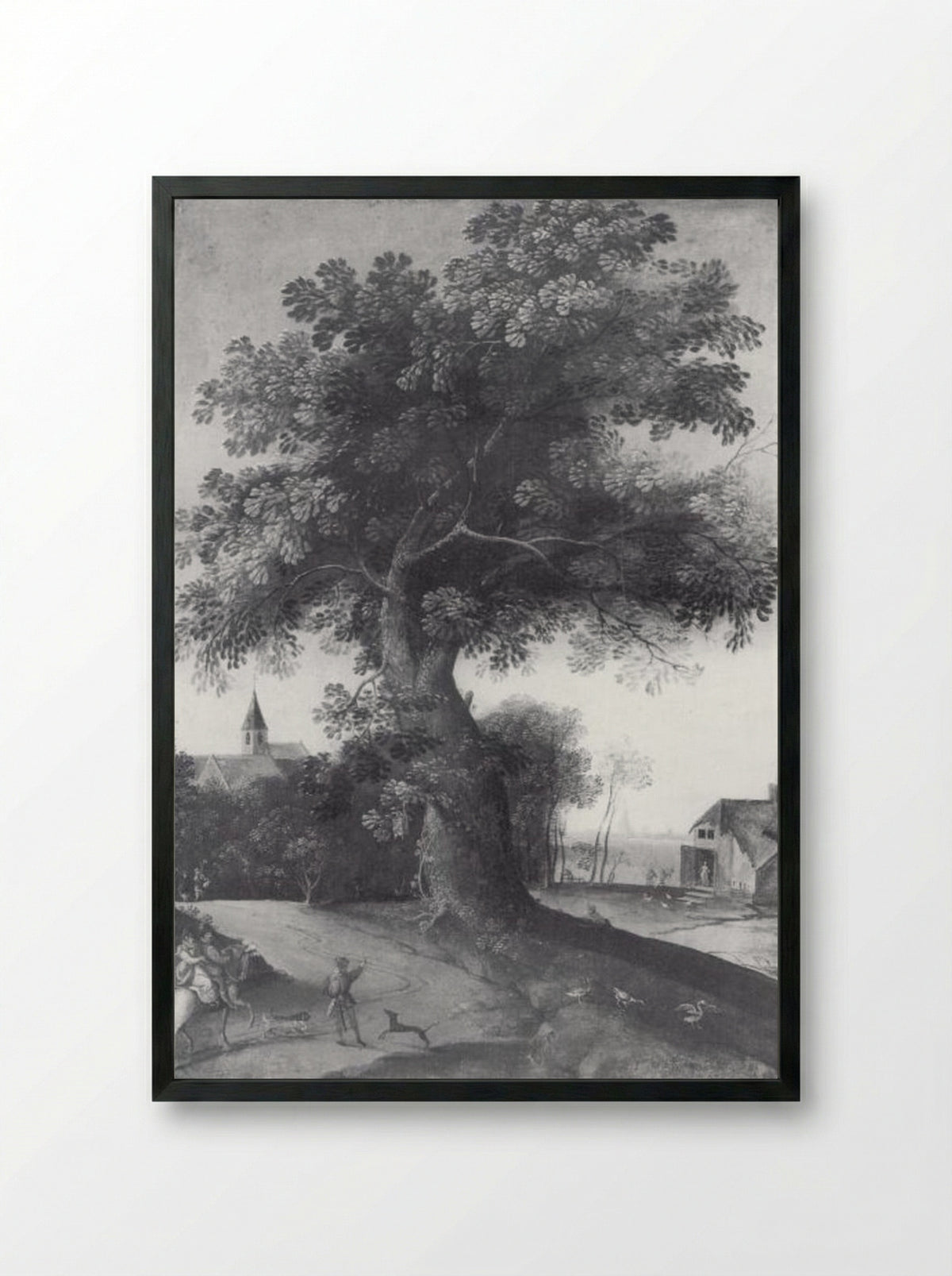 Landschap met de barmhartige Samaritaan - Jacob Grimmer - Framed Print Black