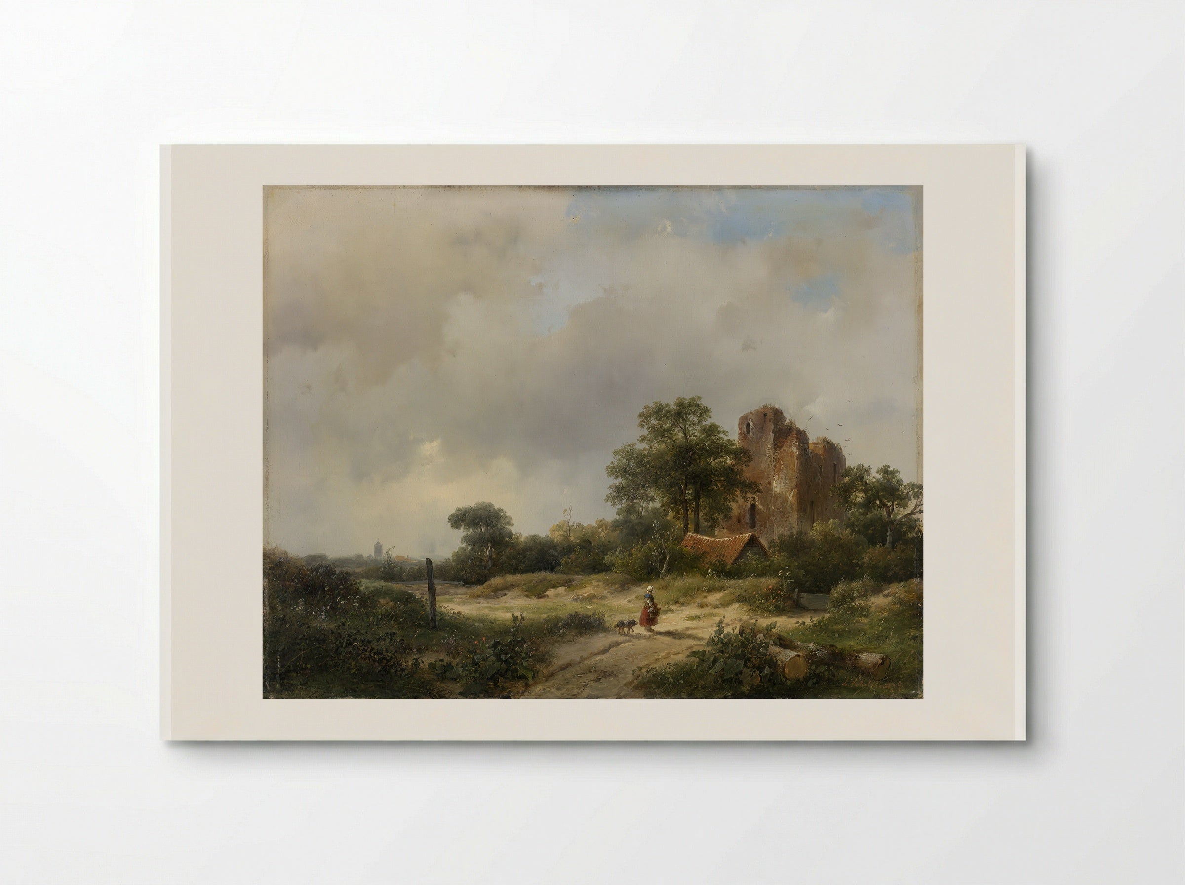 Landschap met de ruïne van kasteel Brederode te Santpoort - Andreas Schelfhout - Poster