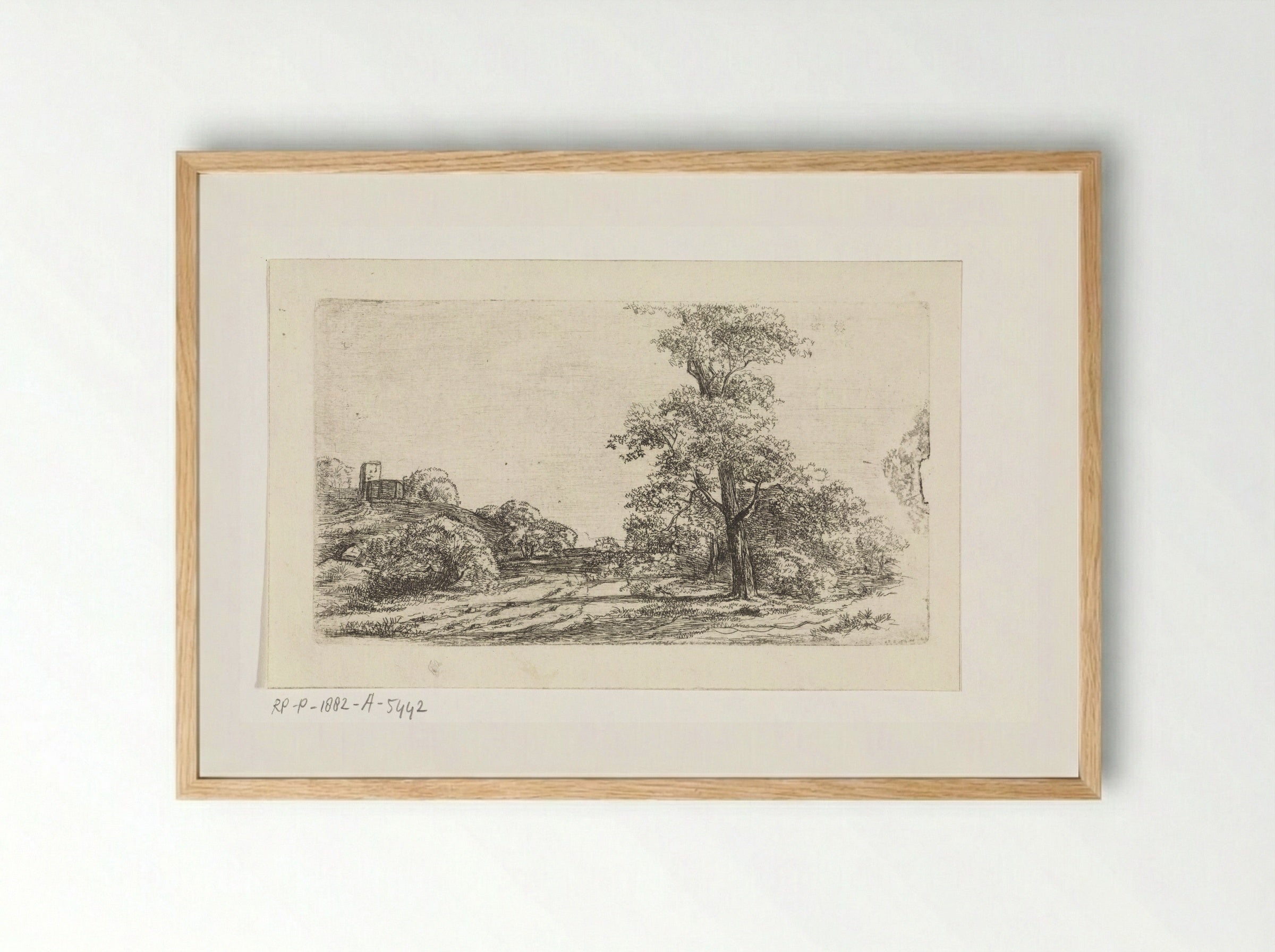 Landschap met een boom - Jan Andries Töpfer - Framed Print Wood