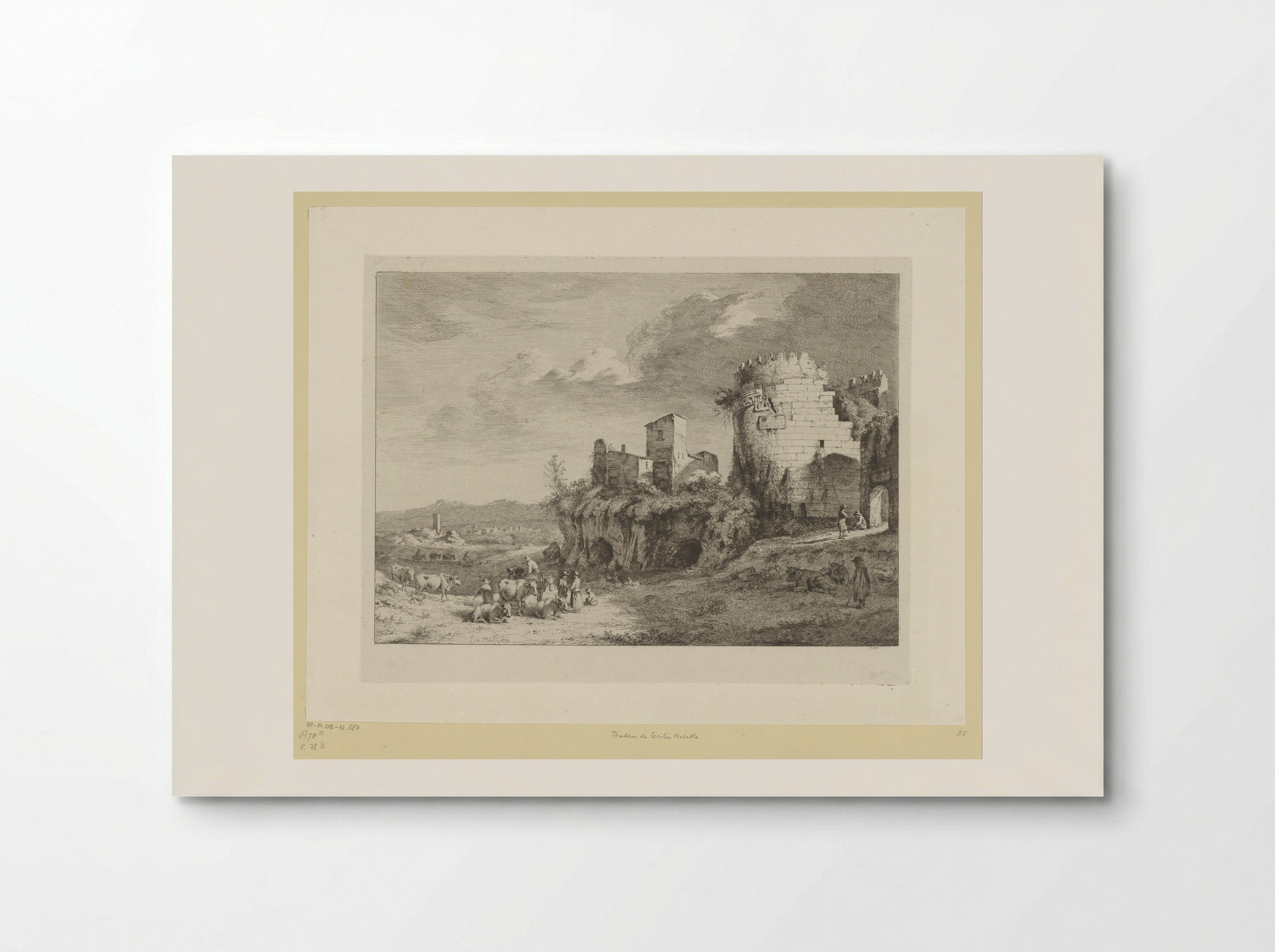 Landschap met een gezicht op de tombe van Caecilia Metella - Jean Jacques de Boissieu - Poster