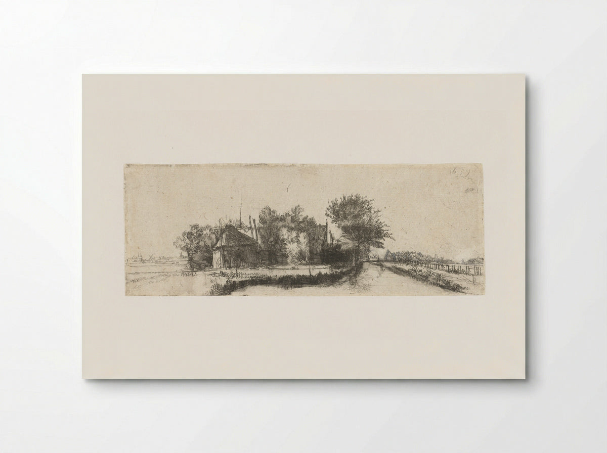Landschap met een kanaal en hek - Pieter de With - Poster
