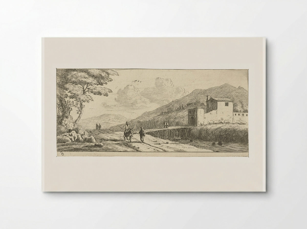 Landschap met een man op een ezel - Reinier Nooms - Poster