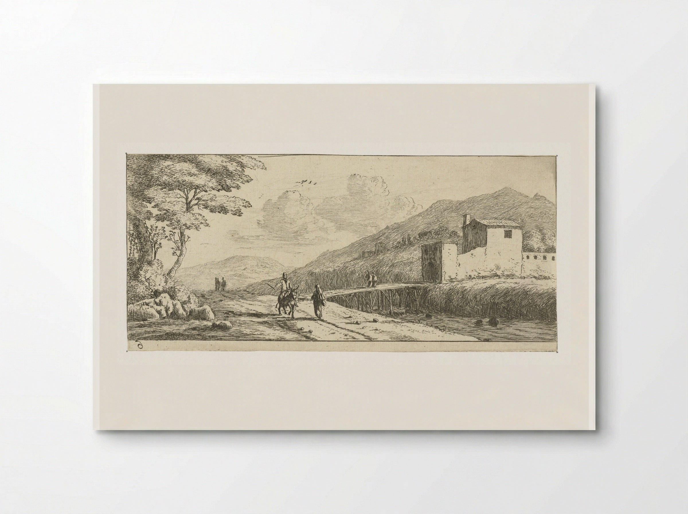 Landschap met een man op een ezel - Reinier Nooms - Poster