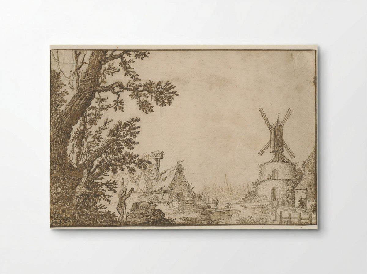 Landschap met een molen op een bolwerk - Herman Breckerveld - Poster