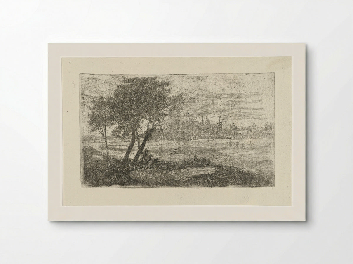 Landschap met een ploeger - Joseph Hartogensis - Poster