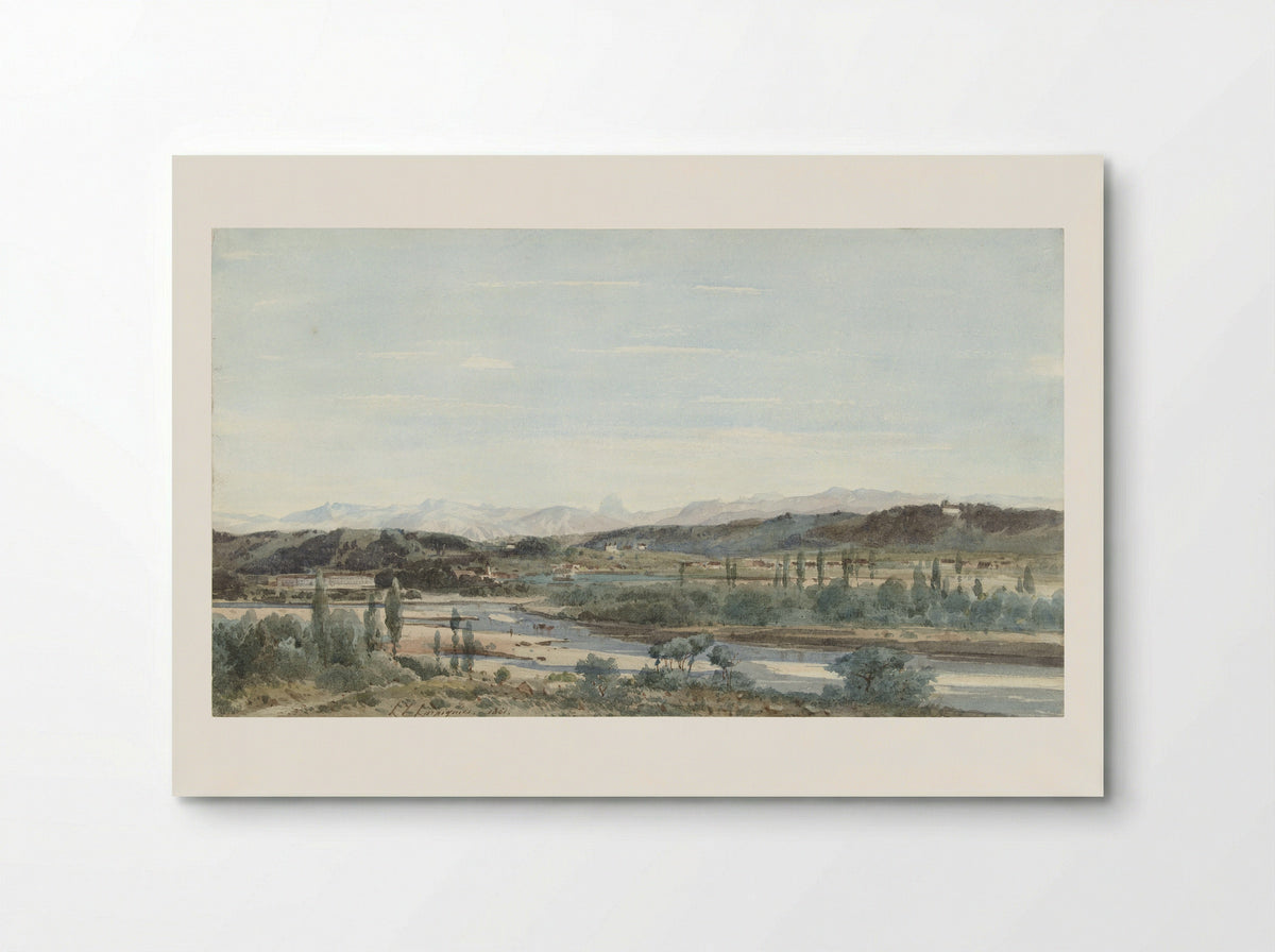 Landschap met een rivierdal in Zuid Frankrijk - Henri Joseph Harpignies - Poster
