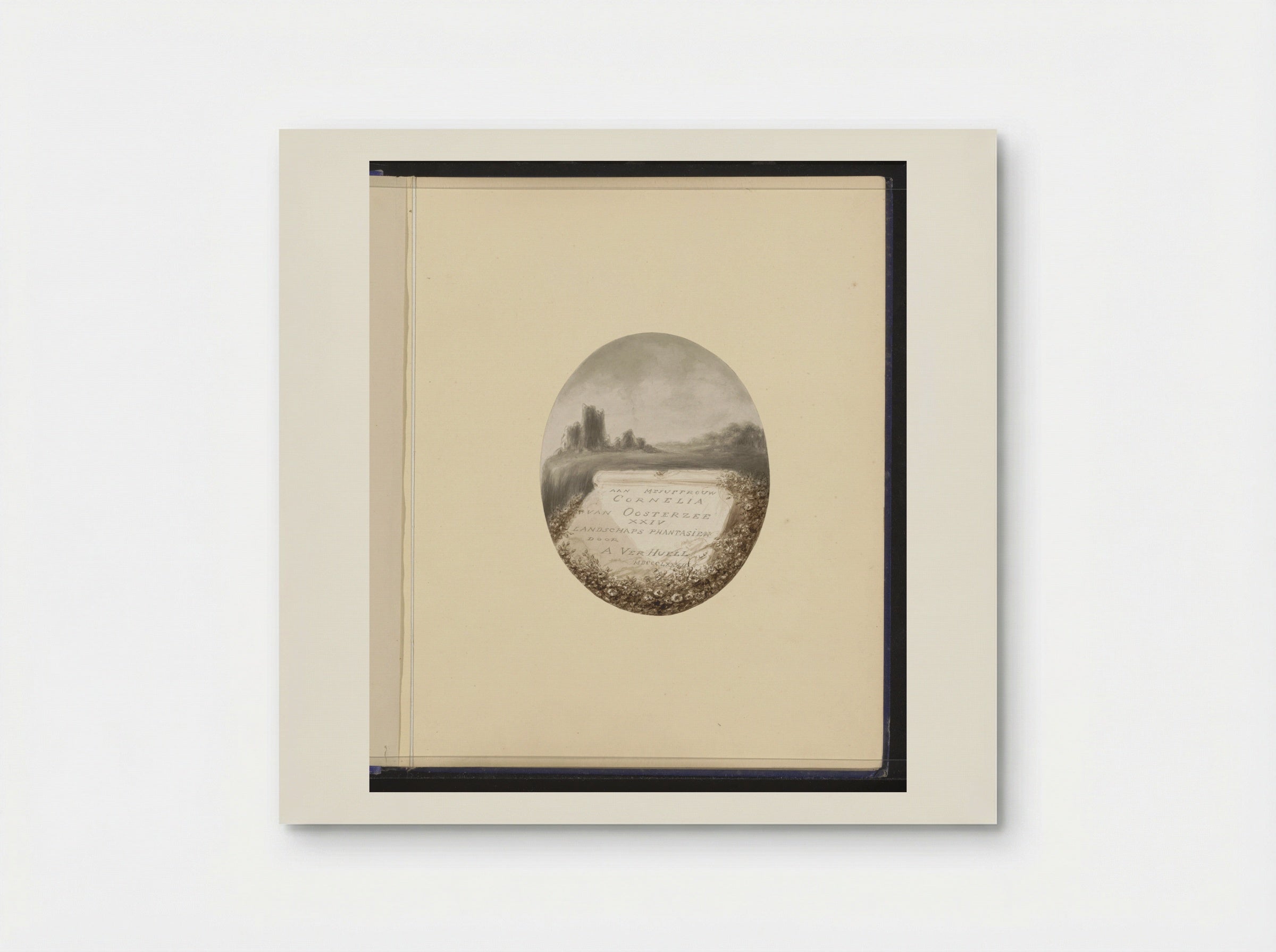Landschap met een ruïne en tablet - Alexander Ver Huell - Poster