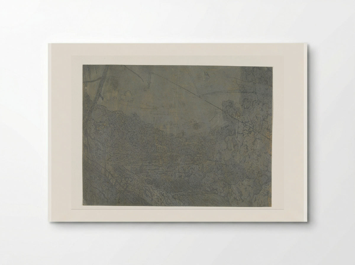 Landschap met een waterval, eerste versie - Hercules Segers - Poster