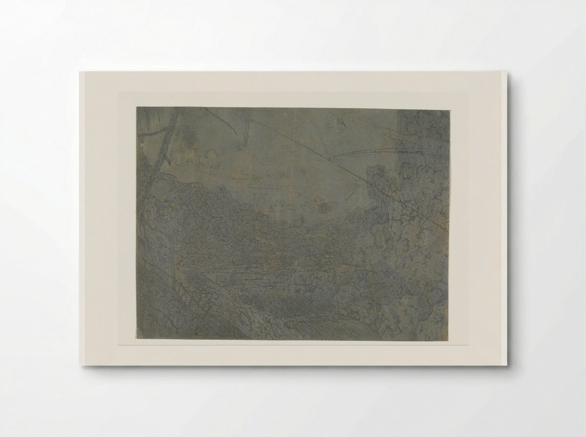 Landschap met een waterval, eerste versie - Hercules Segers - Poster