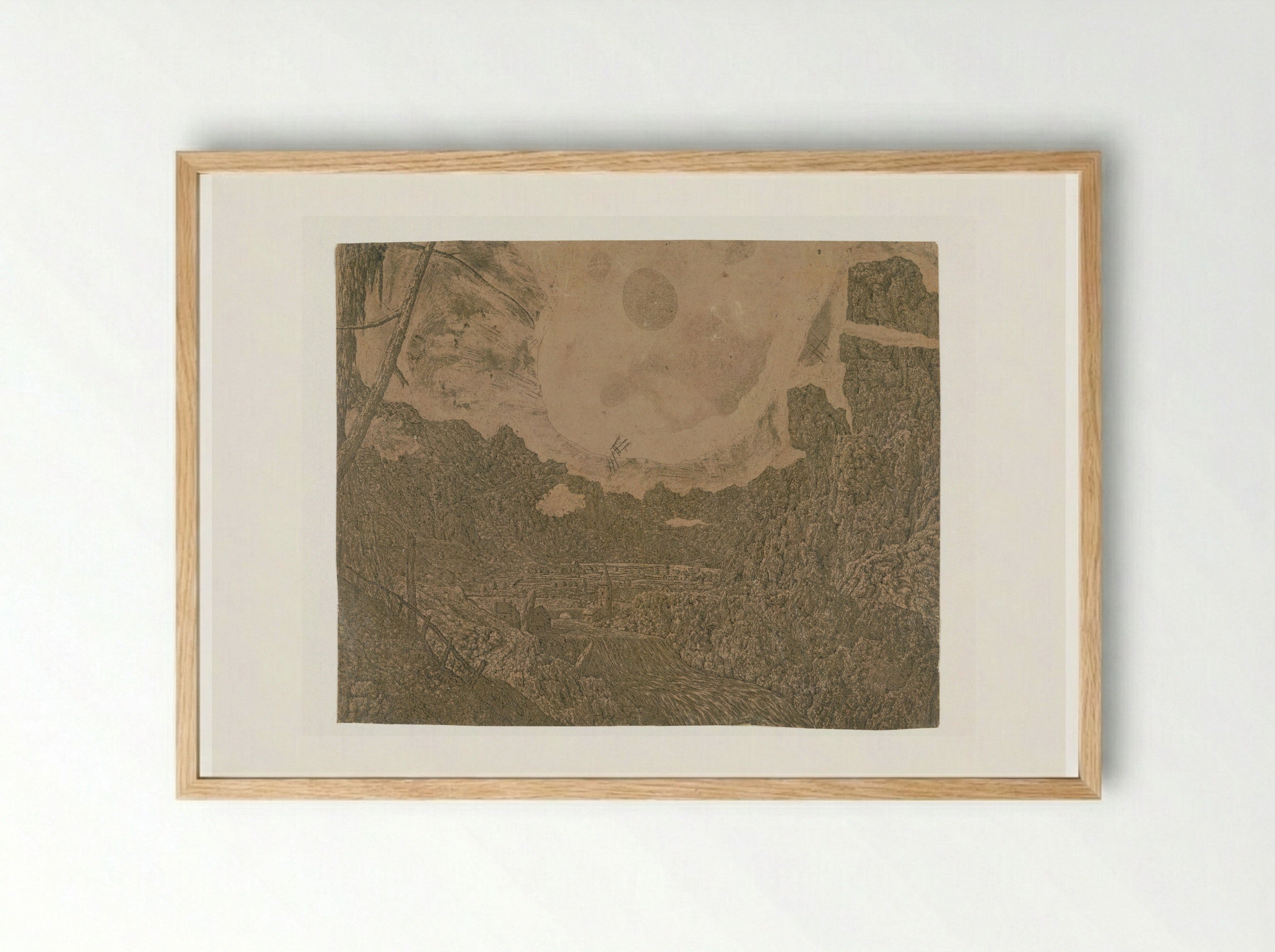 Landschap met een waterval, tweede versie - Hercules Segers - Framed Print Wood