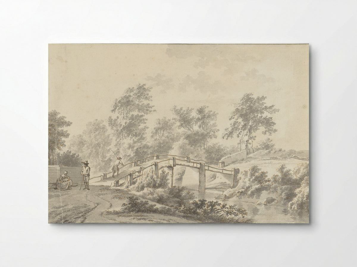 Landschap met figuren bij een brug - Geerlig Grijpmoed - Poster