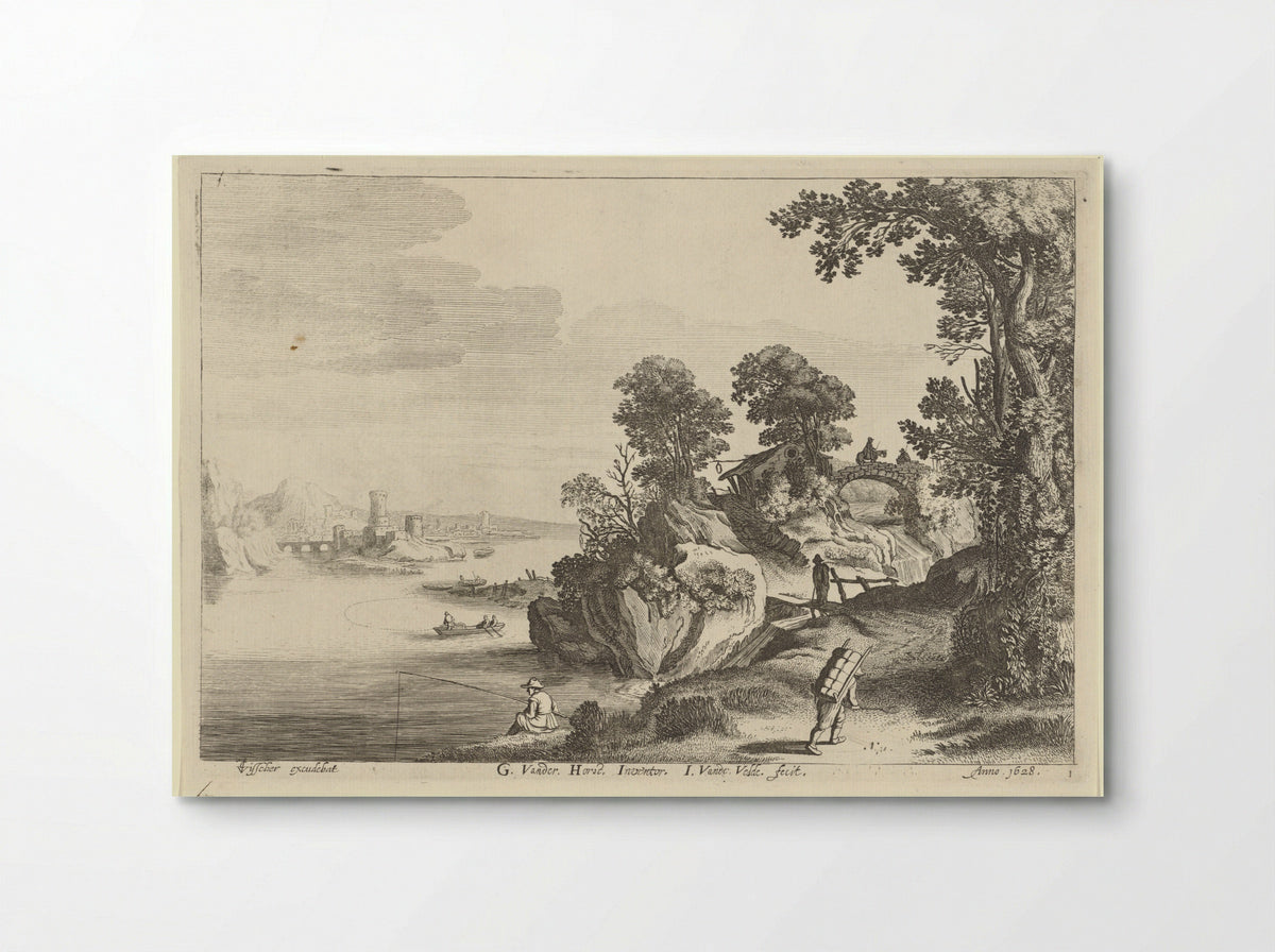 Landschap met gebouwen en een toren - Gerard van der Horst - Poster