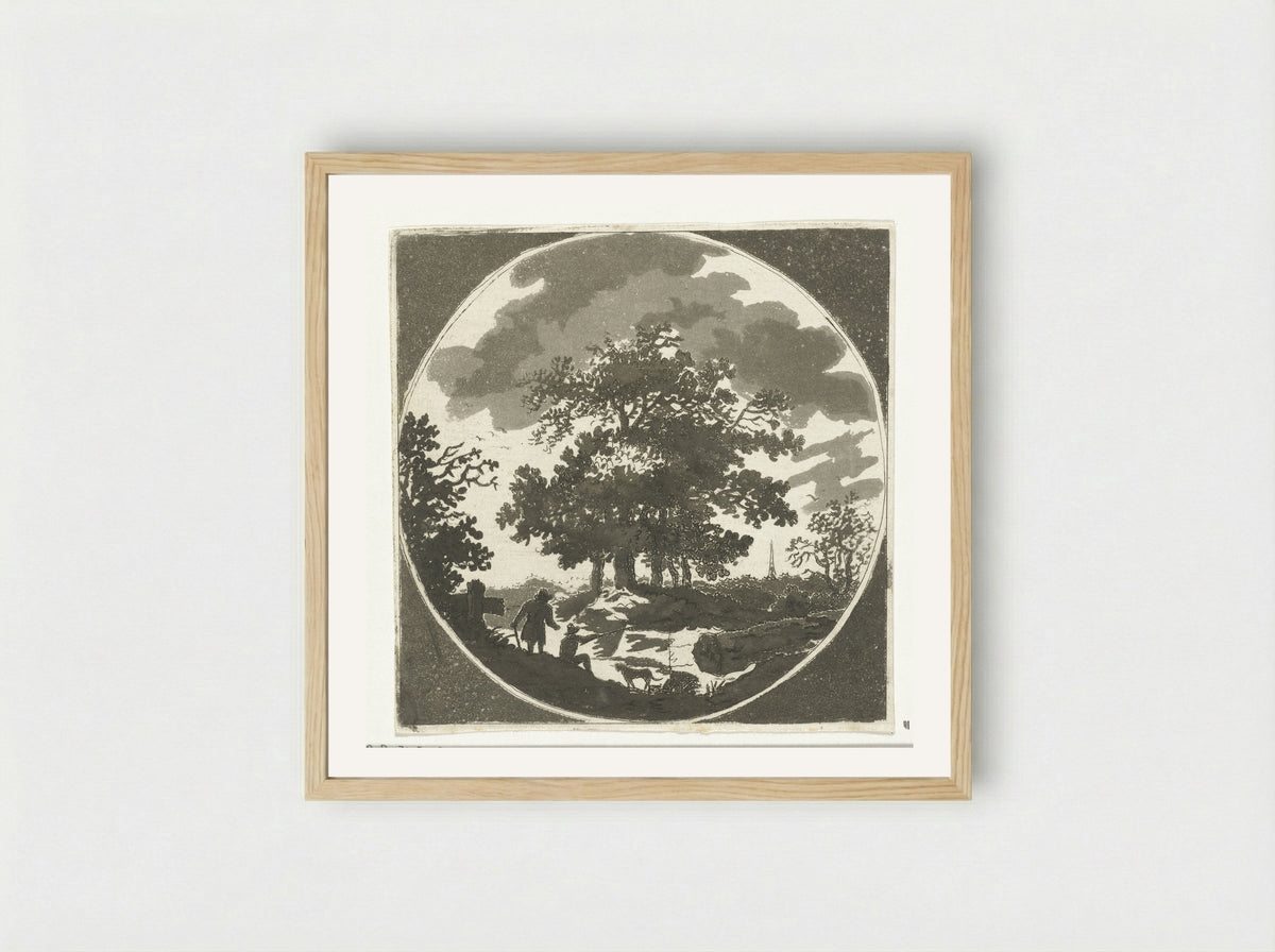 Landschap met hengelaar - Anthonie van den Bos - Framed Print Wood