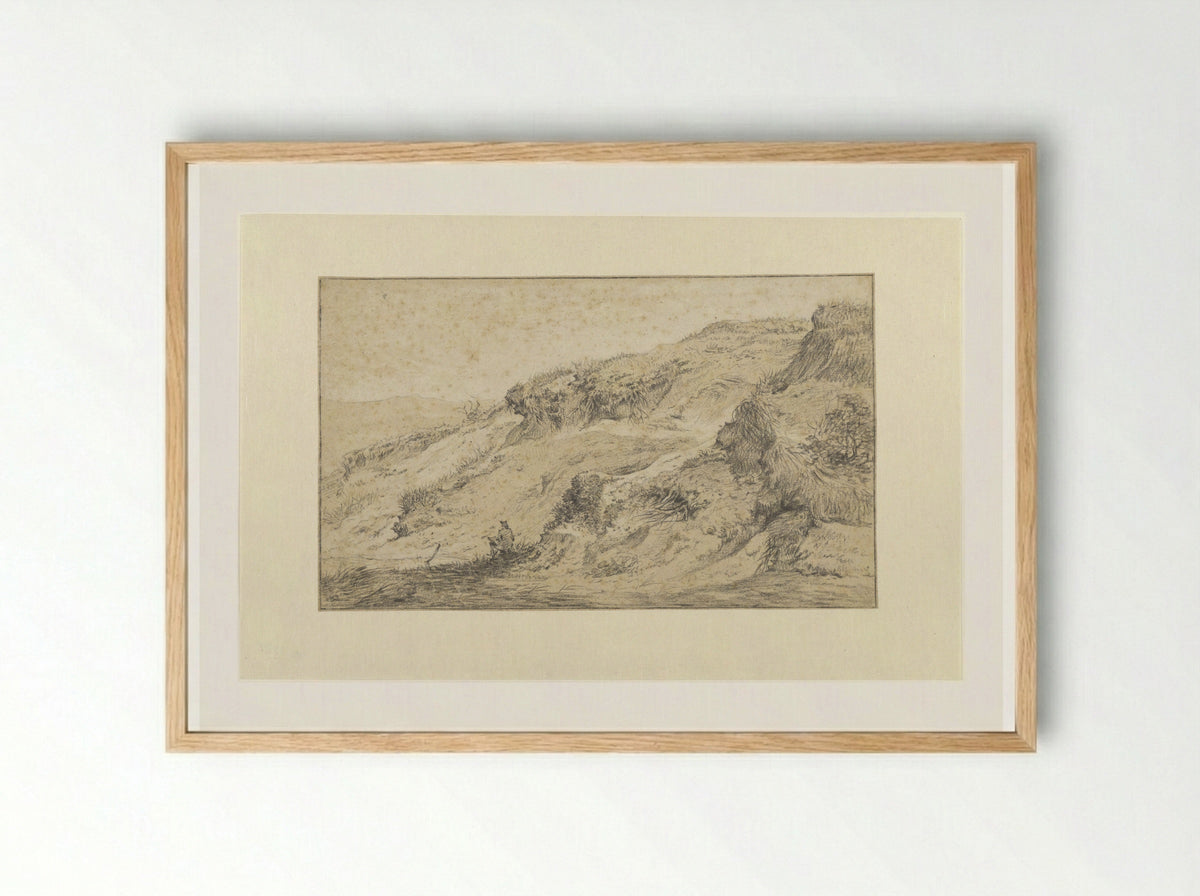 Landschap met houtsprokkelaar - Hermanus Fock - Framed Print Wood