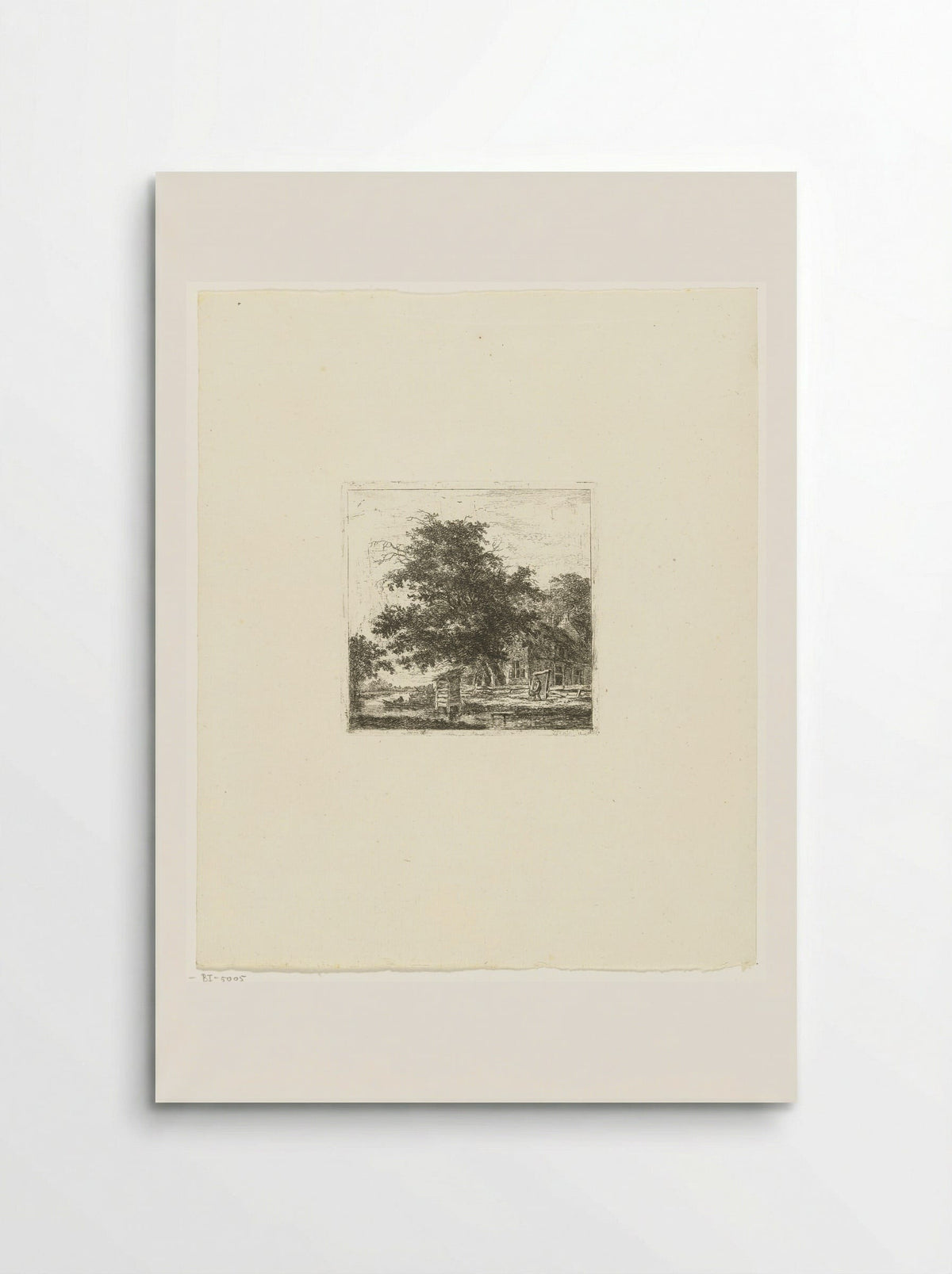 Landschap met huis en visser in een boot - Hermanus van Brussel - Poster