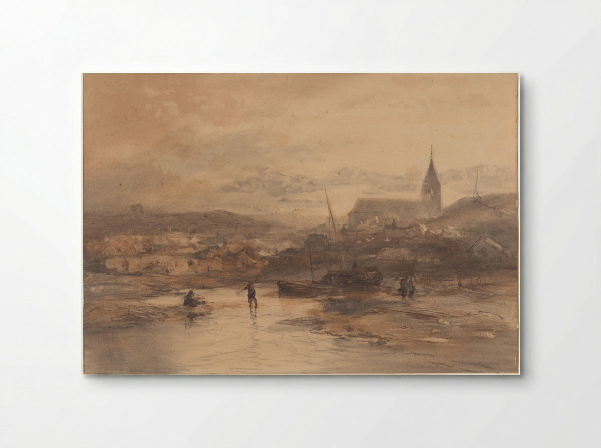 Landschap met kerk - Salomon Leonardus Verveer - Poster