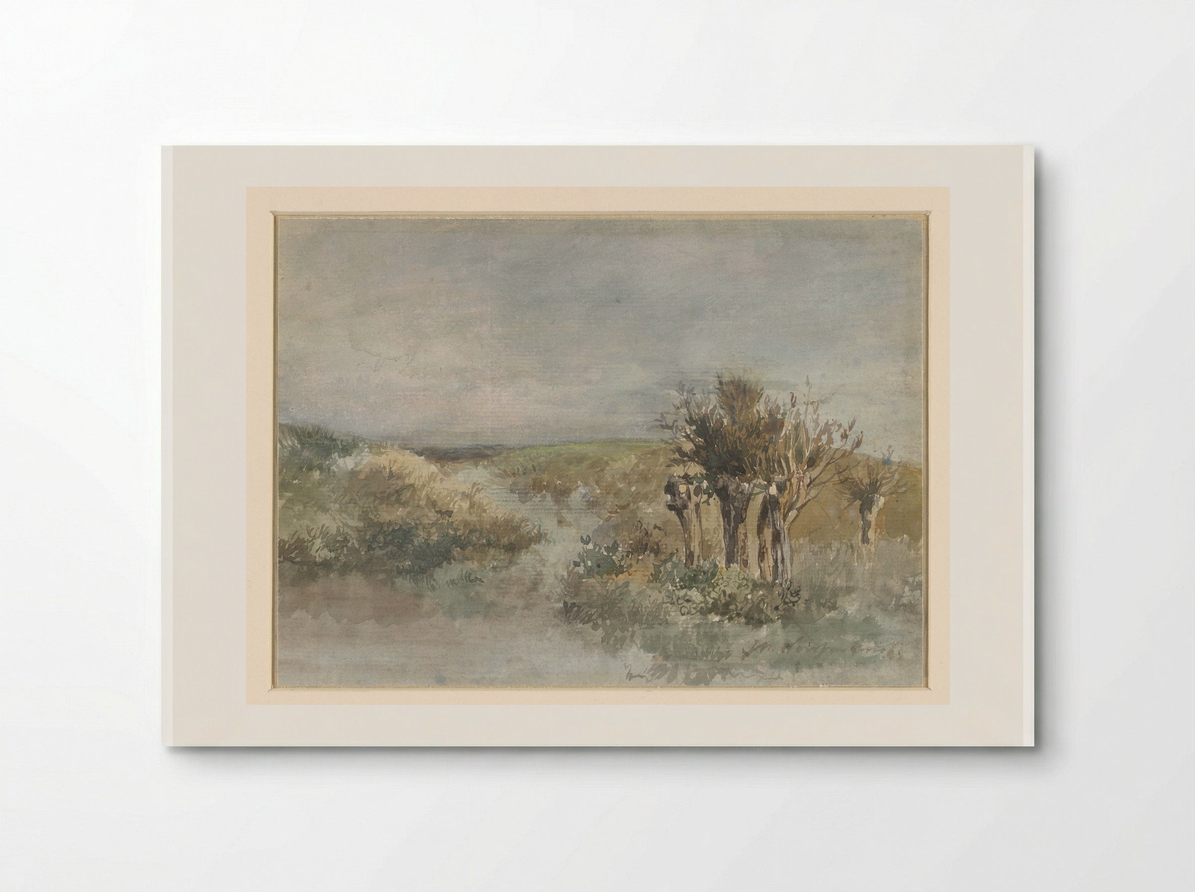 Landschap met knotwilgen langs een sloot - Johan Hendrik Weissenbruch - Poster