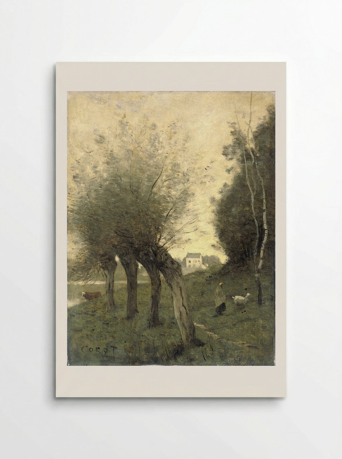 Landschap met knotwilgen - Camille Corot - Poster