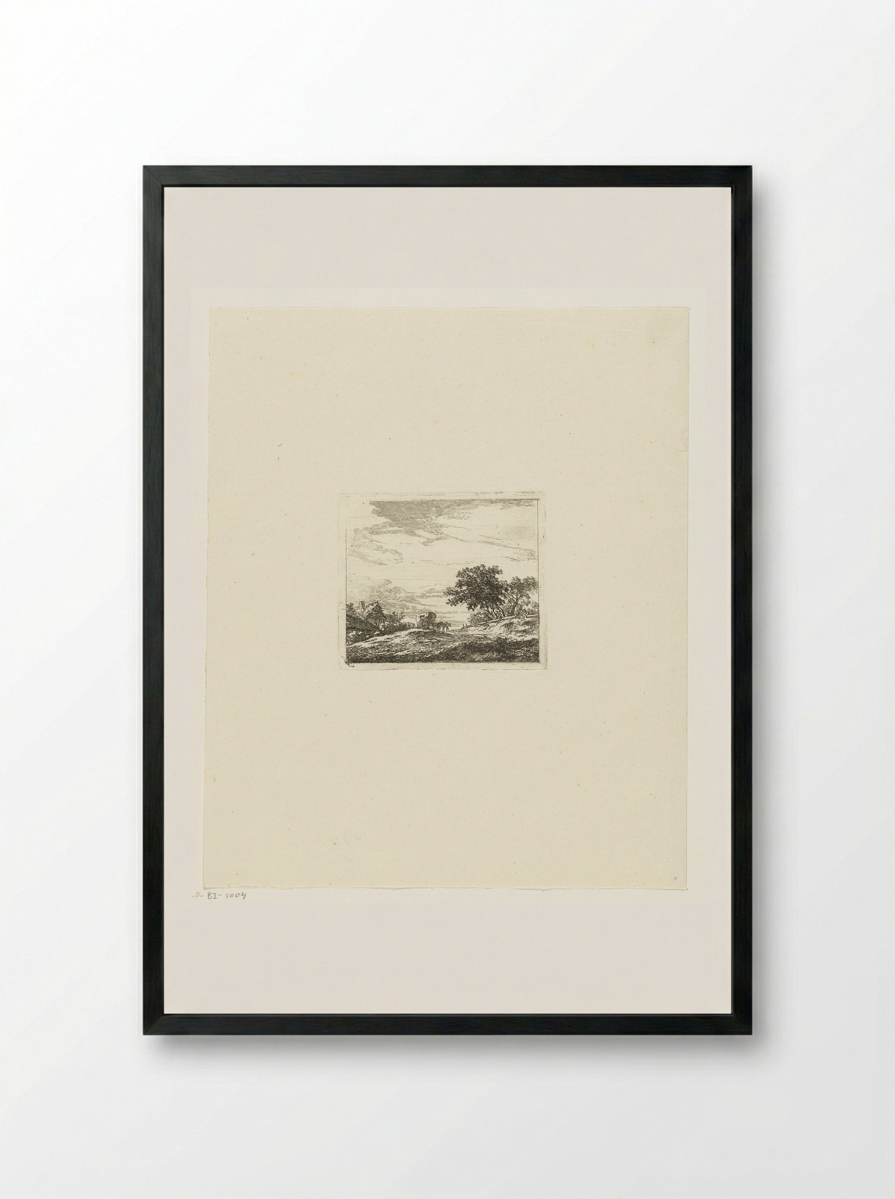 Landschap met koets - Hermanus van Brussel - Framed Print Black