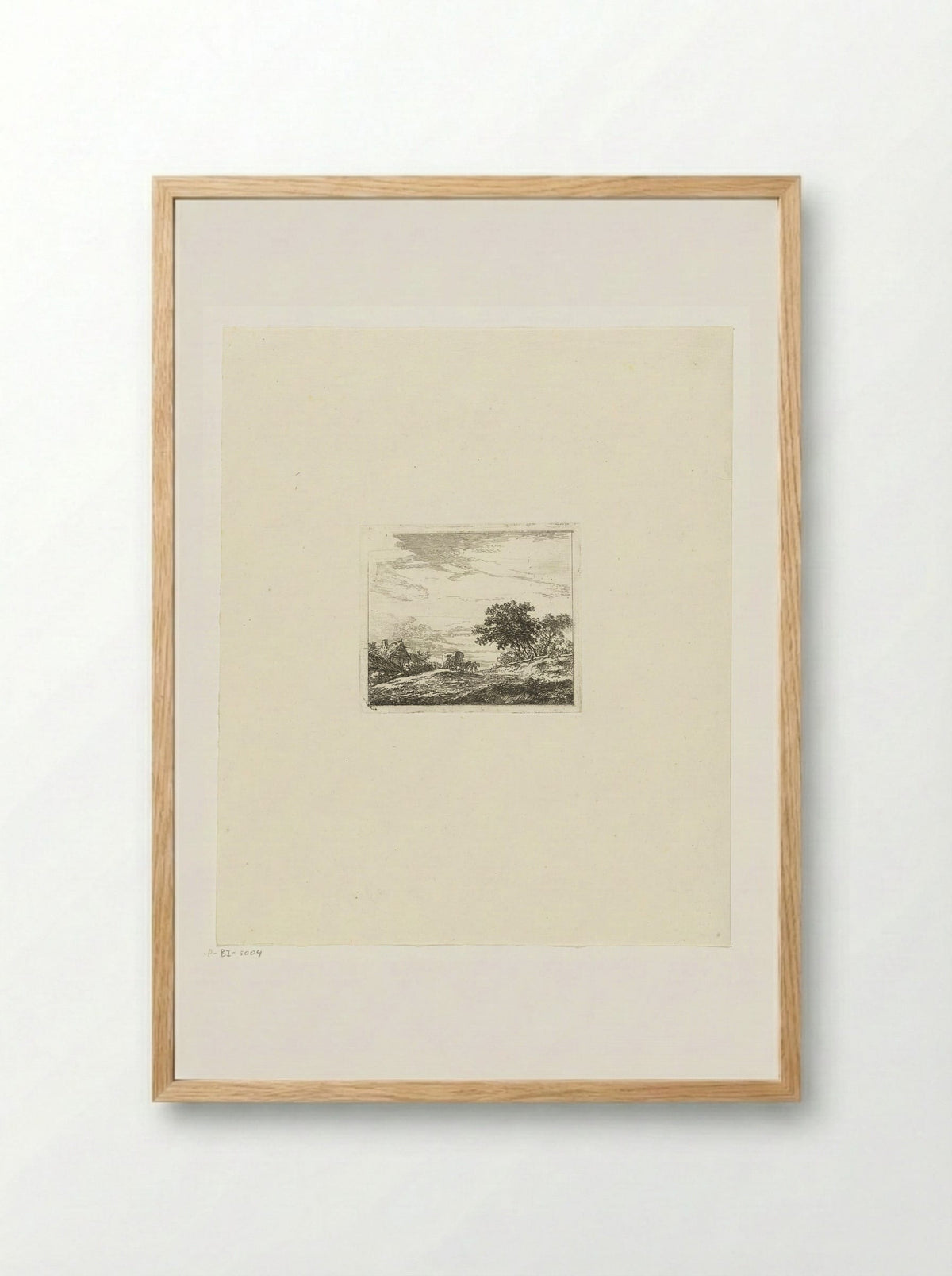 Landschap met koets - Hermanus van Brussel - Framed Print Wood