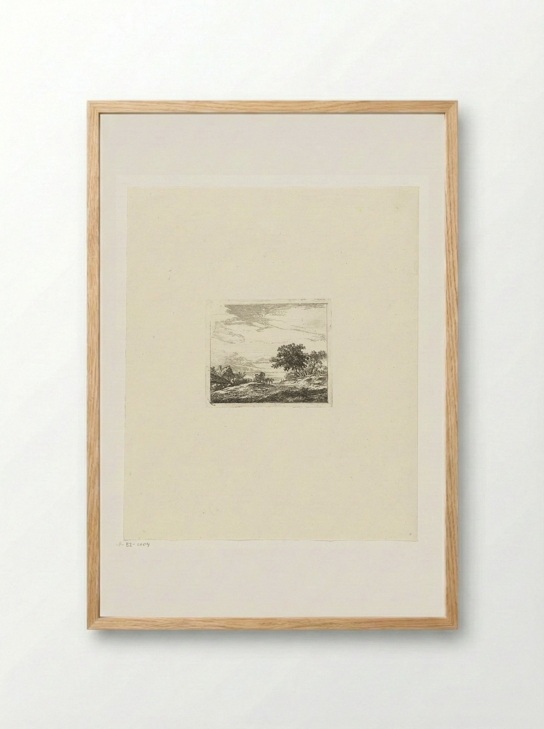 Landschap met koets - Hermanus van Brussel - Framed Print Wood