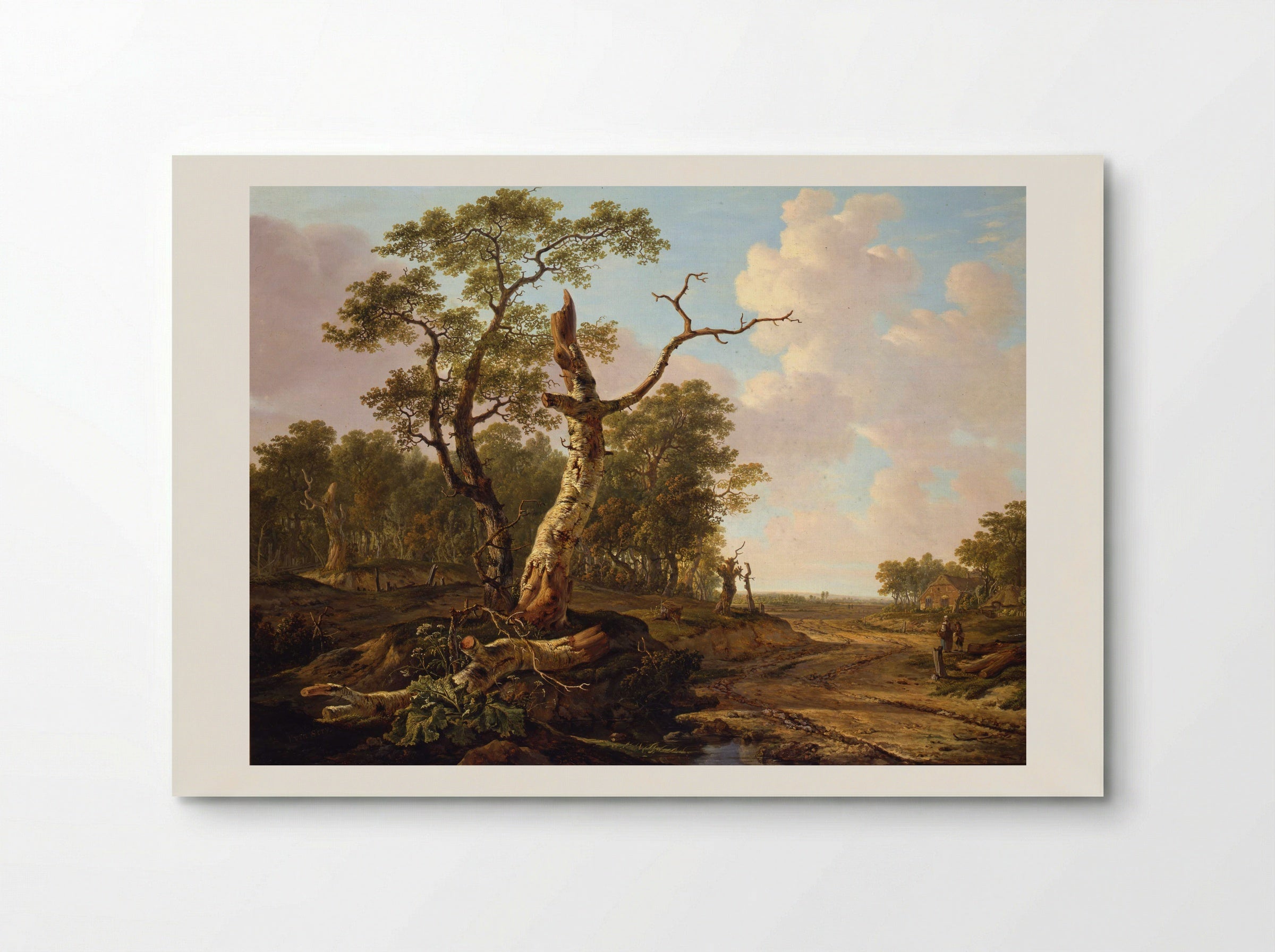 Landschap met landlieden bij hun vee en hengelaars op het water - Jacob van Strij - Poster
