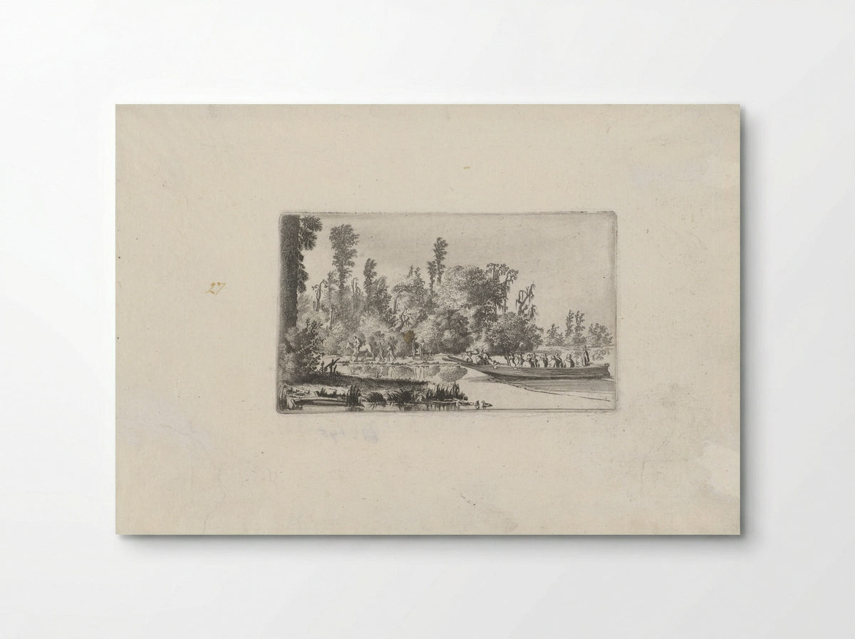 Landschap met mannen in een boot - Gillis van Scheyndel (I) - Poster