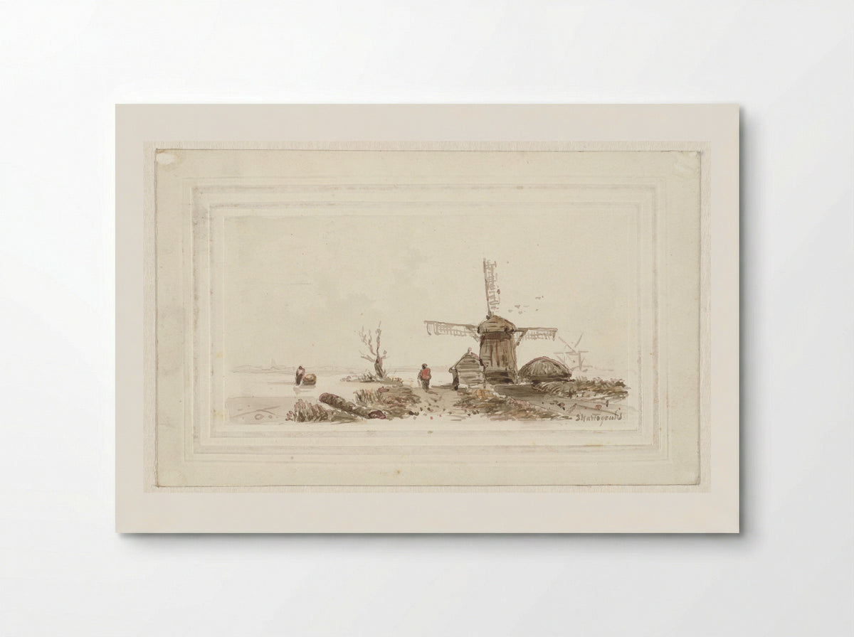 Landschap met molen - Joseph Hartogensis - Poster