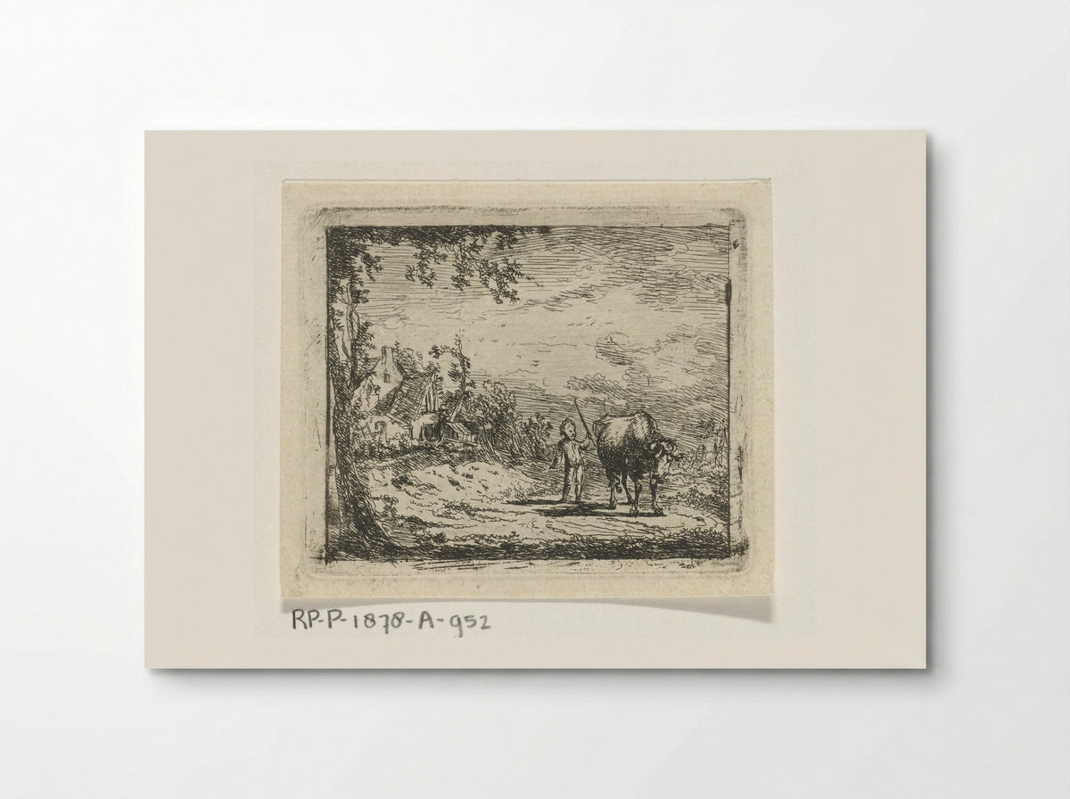 Landschap met putto en koe - Geerlig Grijpmoed - Poster