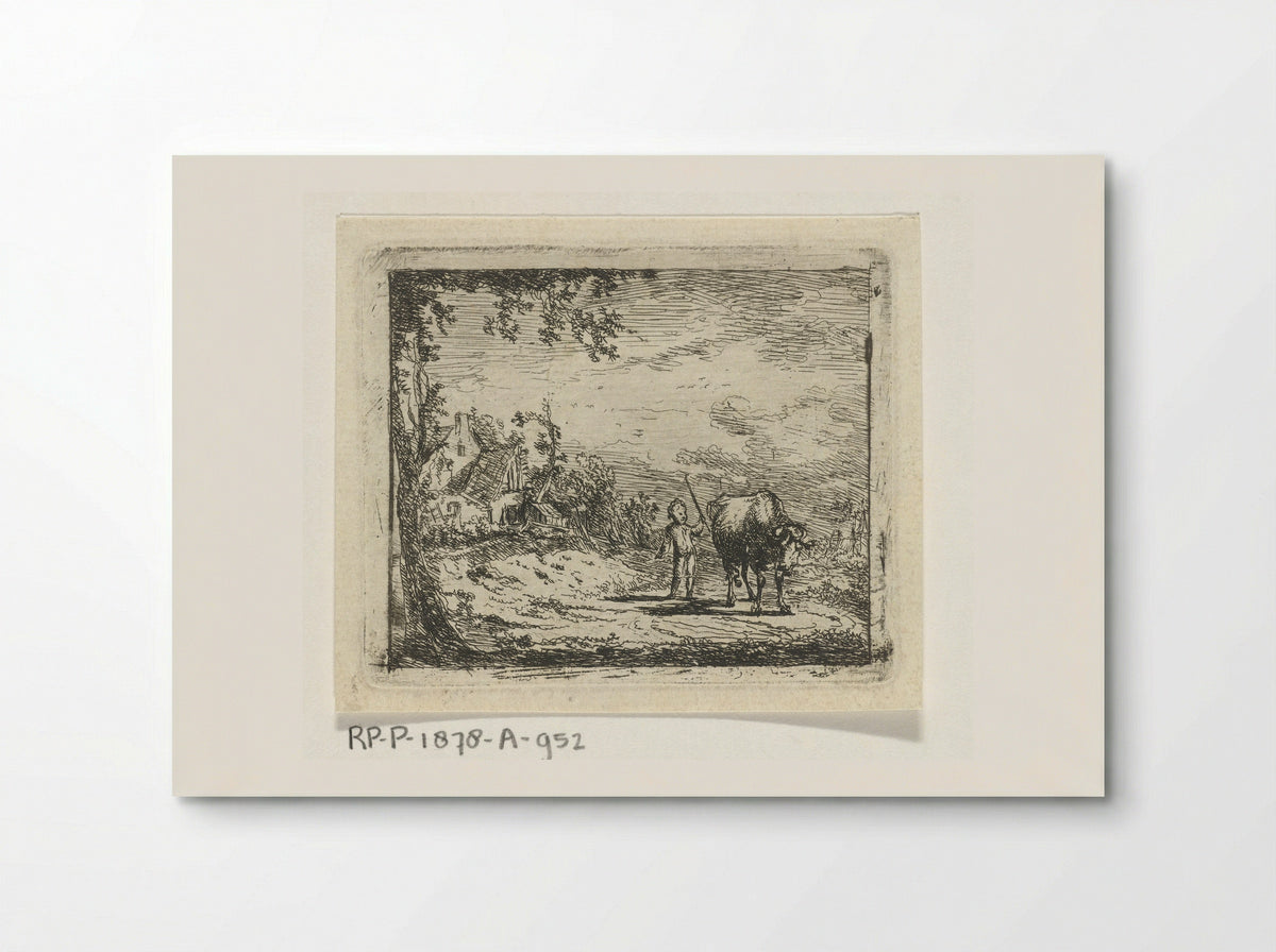 Landschap met putto en koe - Geerlig Grijpmoed - Poster