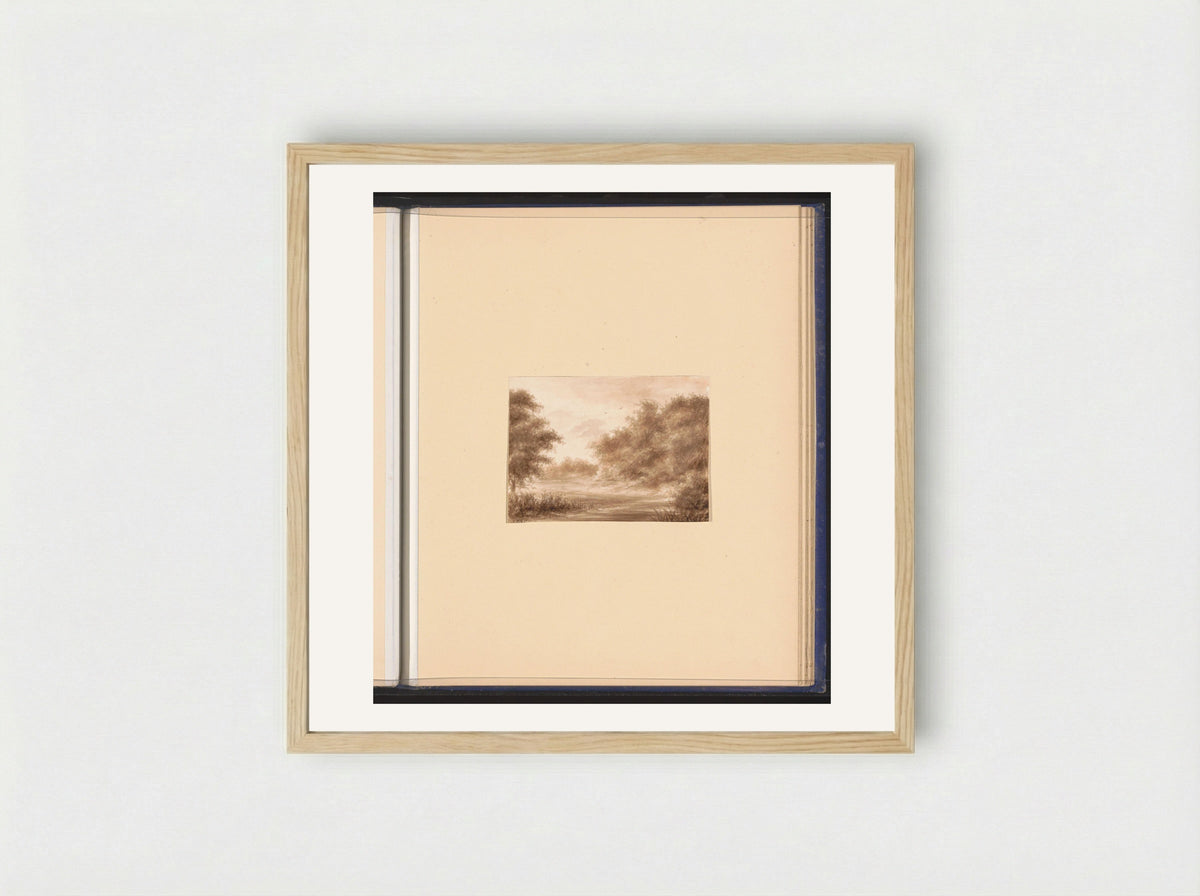 Landschap met rivier - Alexander Ver Huell - Framed Print Wood