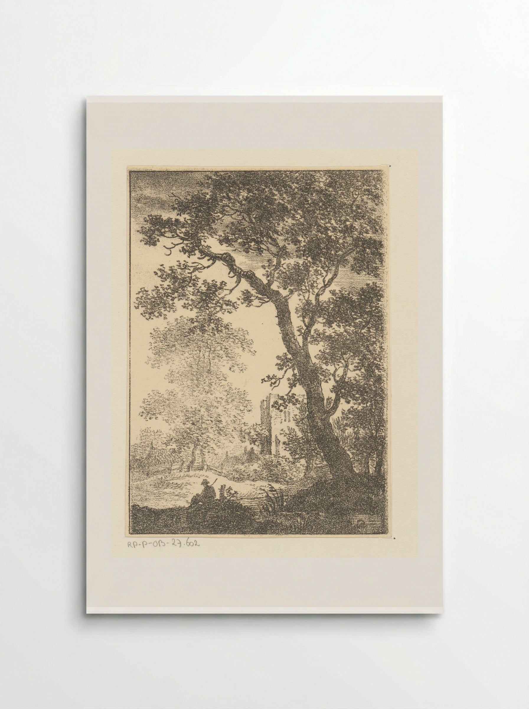 Landschap met ruïne en zittende figuur - Pieter Bartholomeusz. Barbiers - Poster