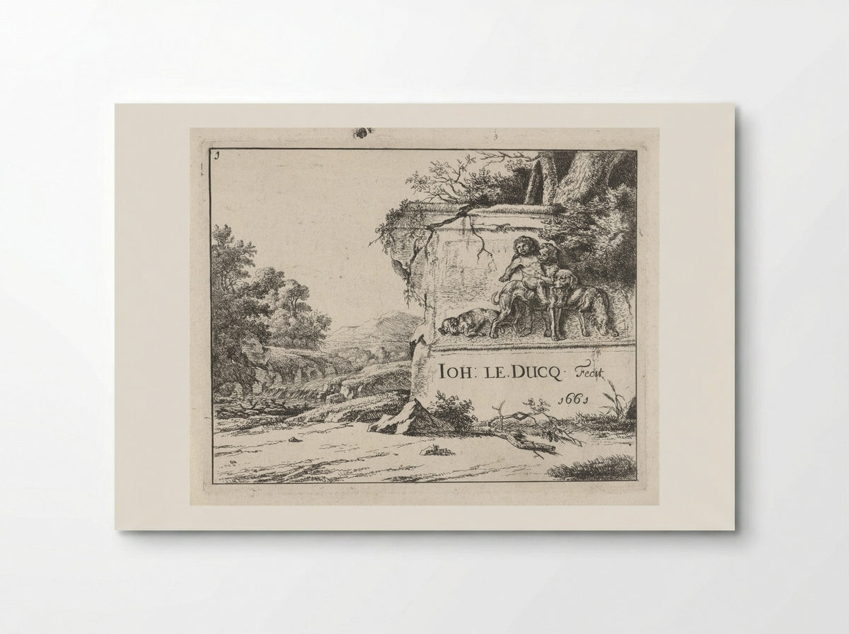 Landschap met ruïne - Johan le Ducq - Poster