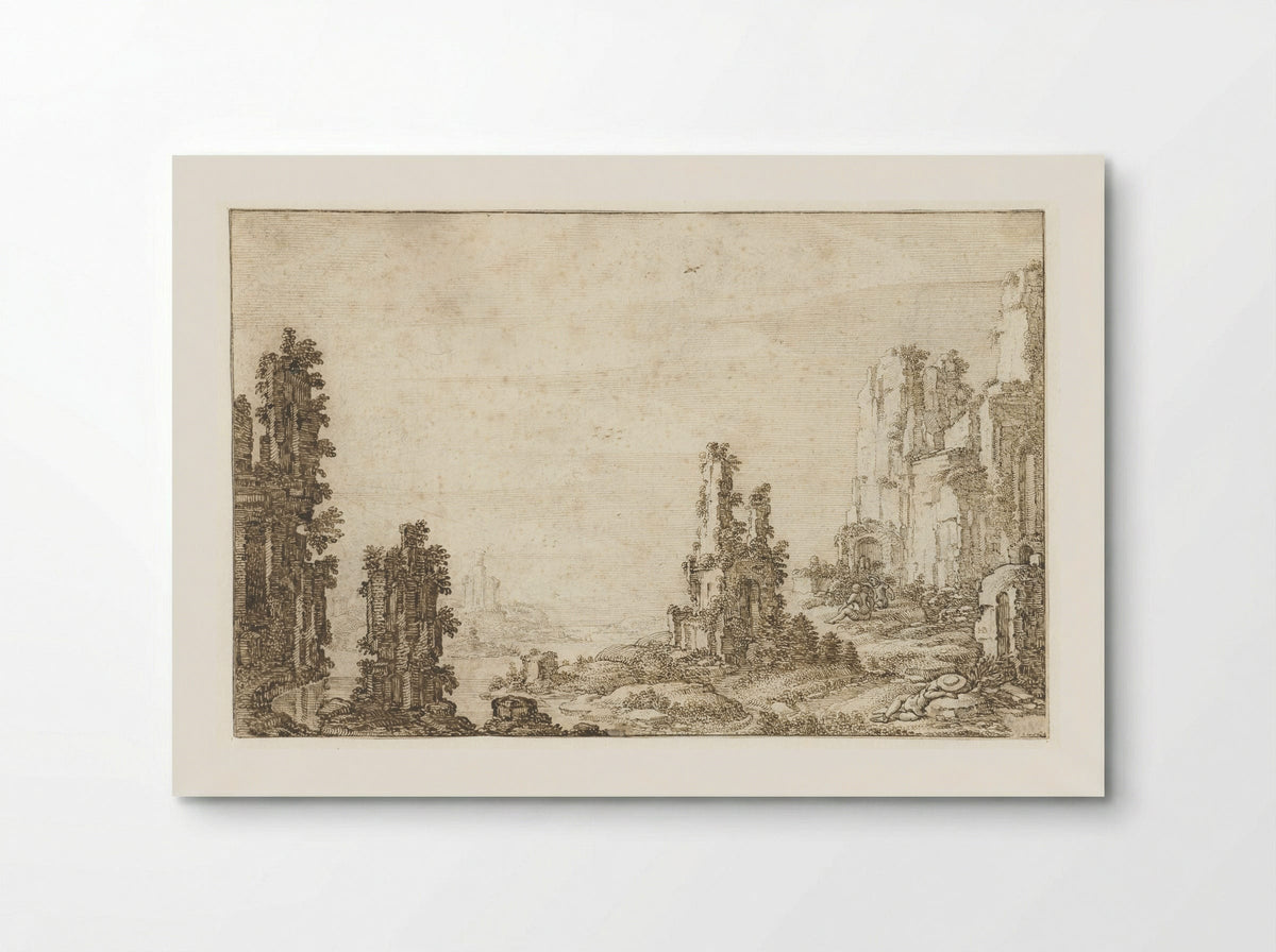 Landschap met ruïnes - Herman Breckerveld - Poster