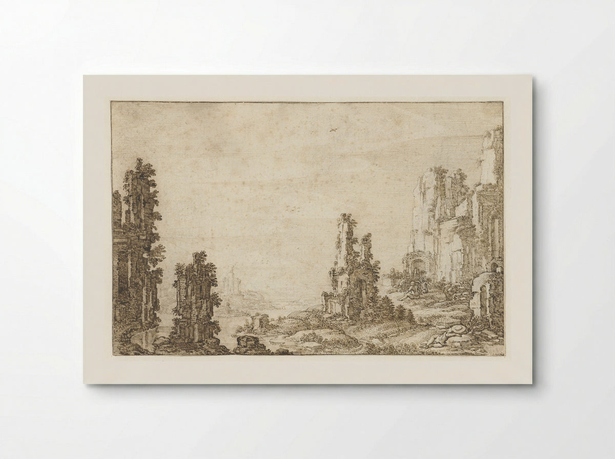 Landschap met ruïnes - Herman Breckerveld - Poster