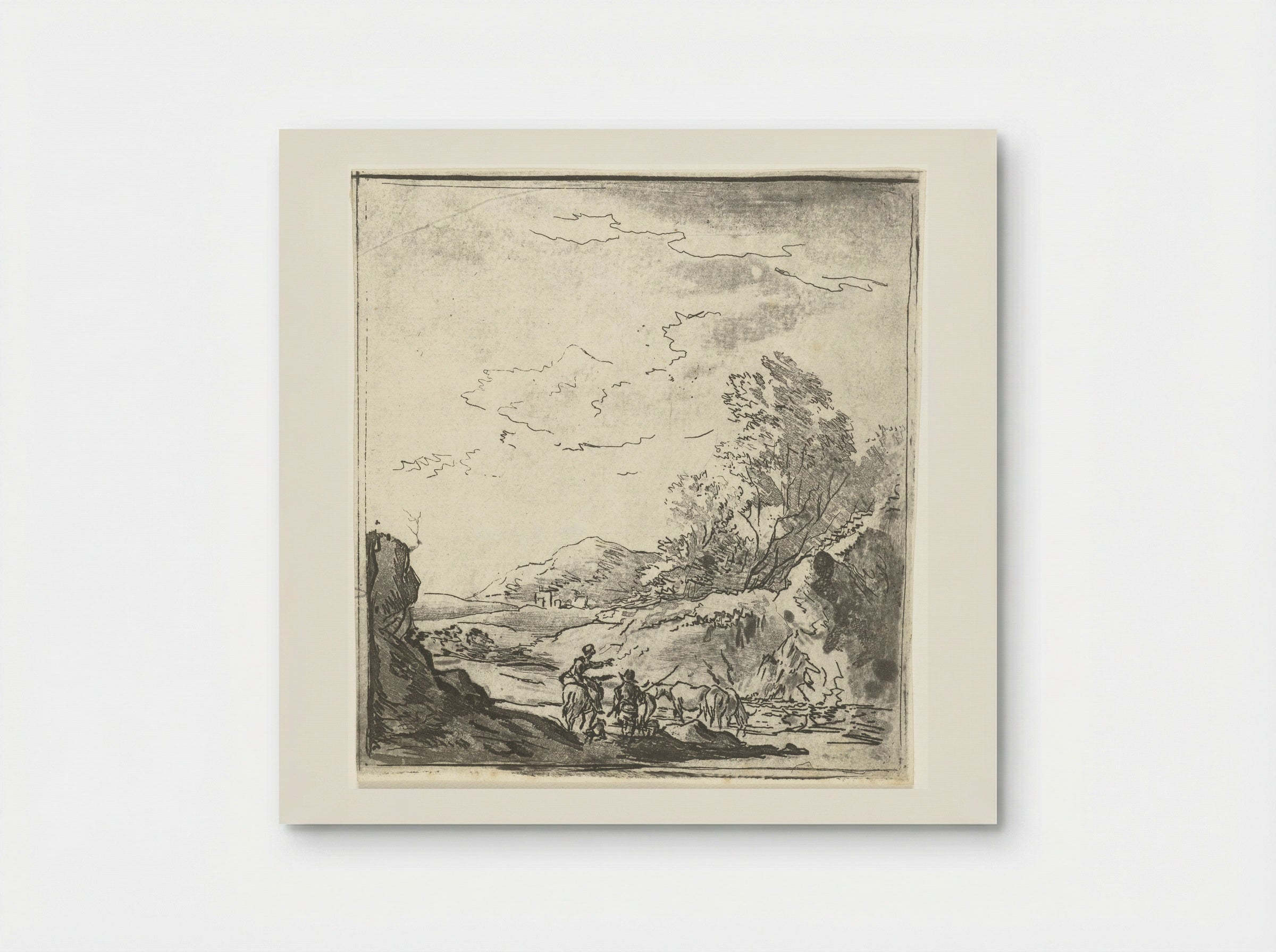 Landschap met ruiter en herder - Louis Bernard Coclers - Poster