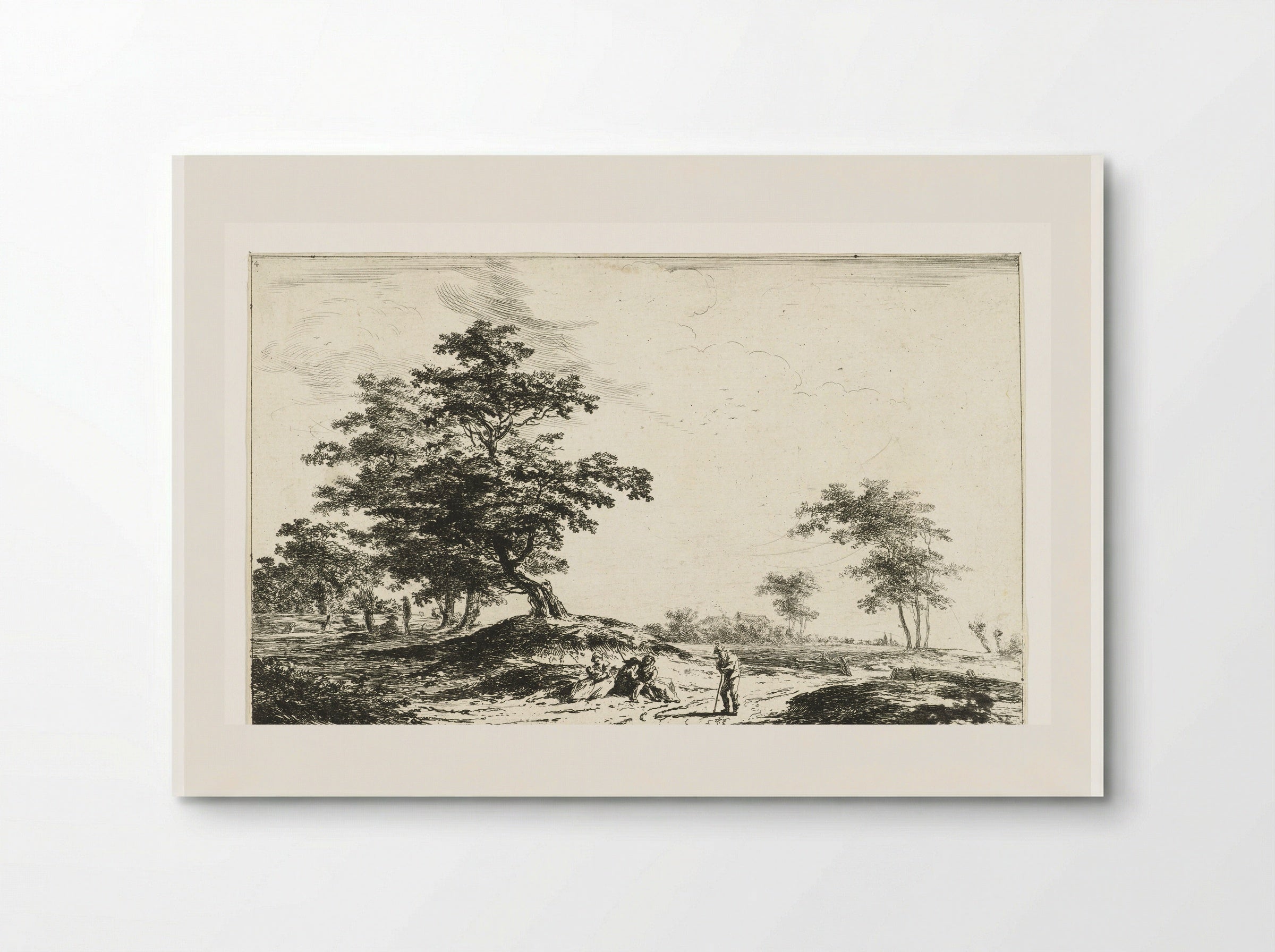 Landschap met rustende figuren - Hermanus van Brussel - Poster